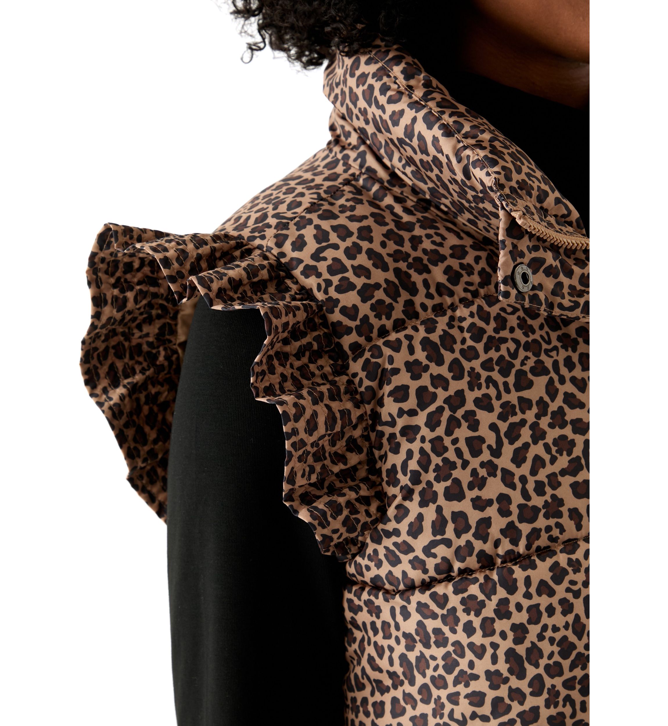 Womens Flutter Sleeve Puffer Vest