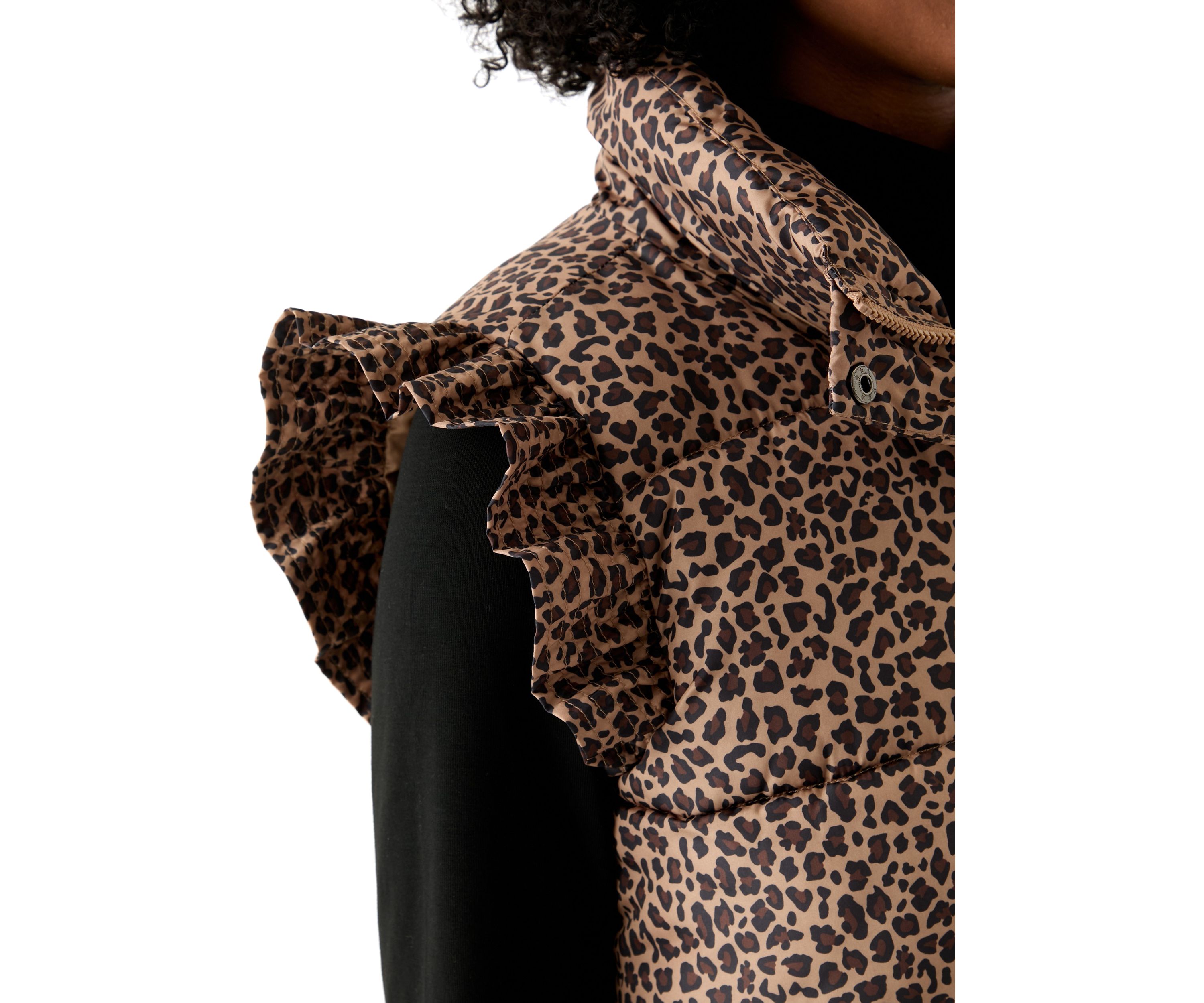 Womens Flutter Sleeve Puffer Vest