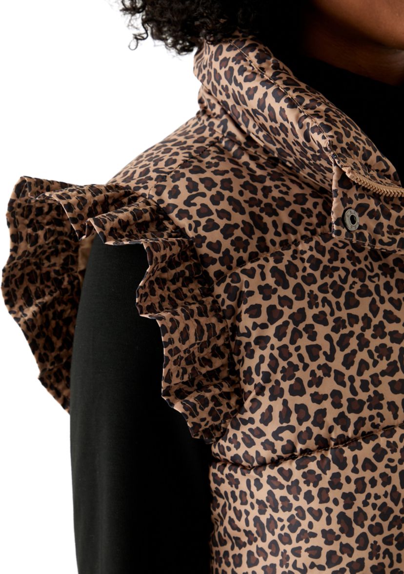 Womens Flutter Sleeve Puffer Vest