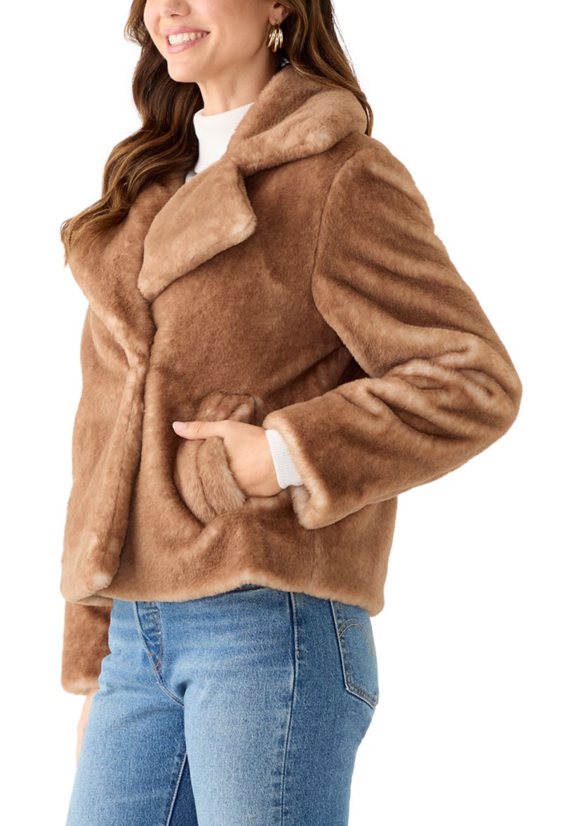 Womens Long Sleeve Fur Jacket