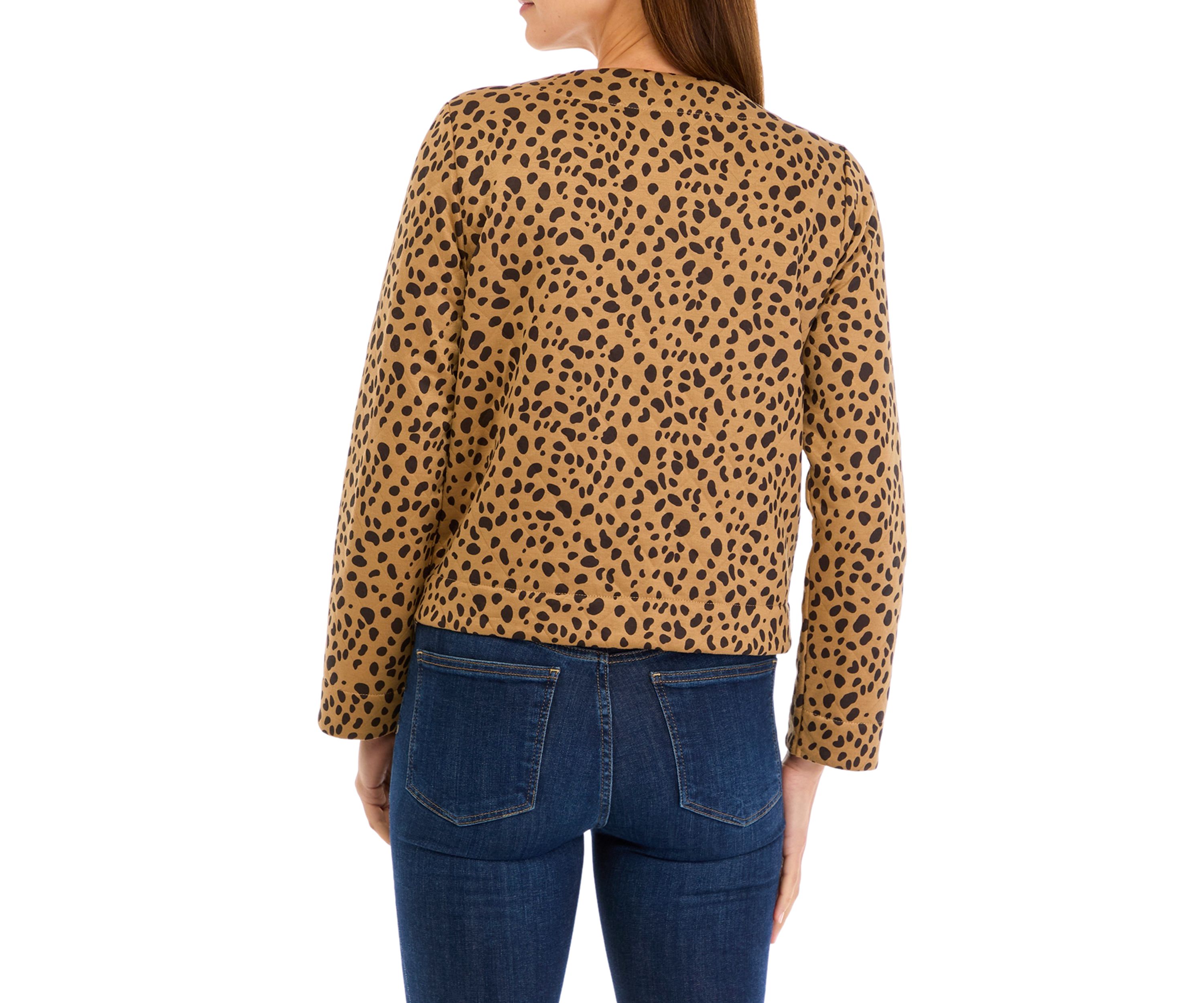 Womens Crop Knit Quilted Jacket