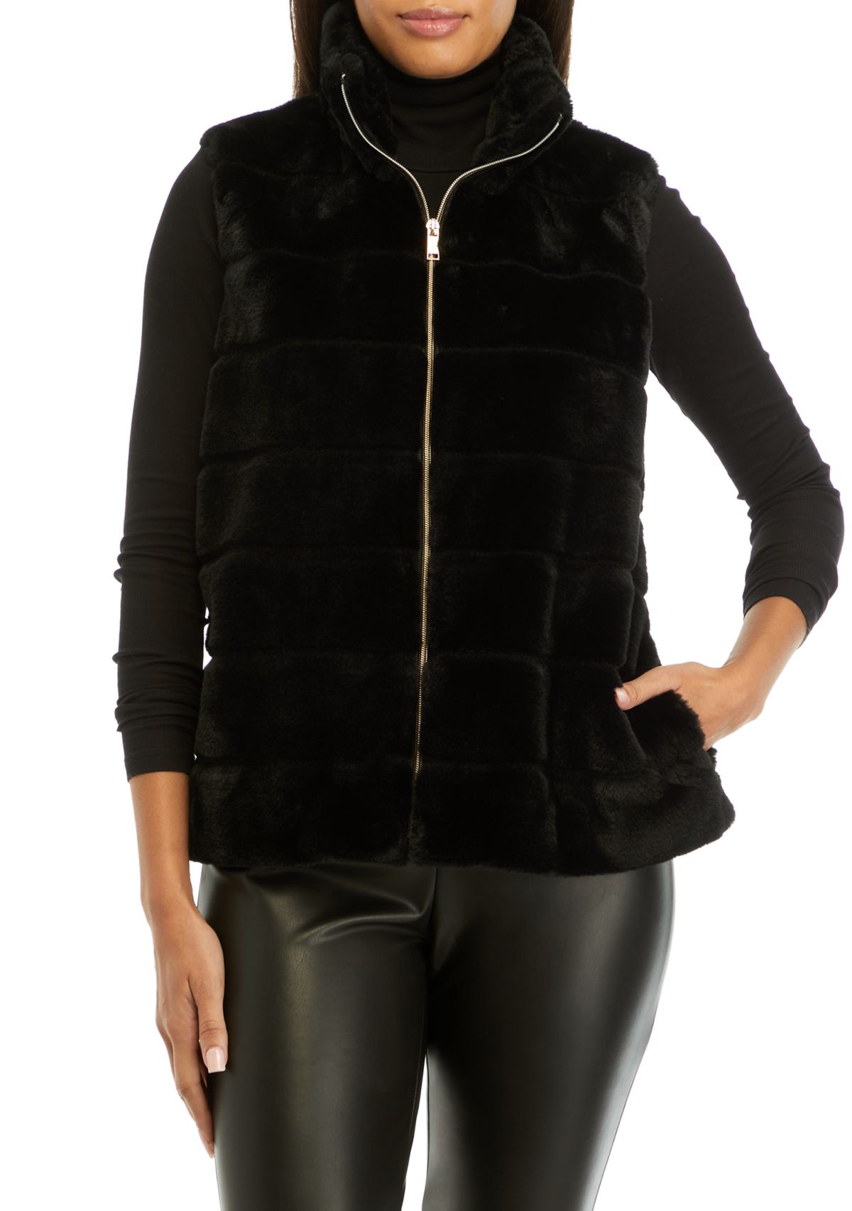 Womens Fur Puffer Vest