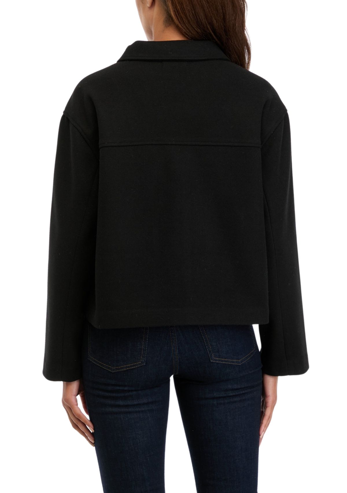 Womens Wool Blend Cropped Jacket 