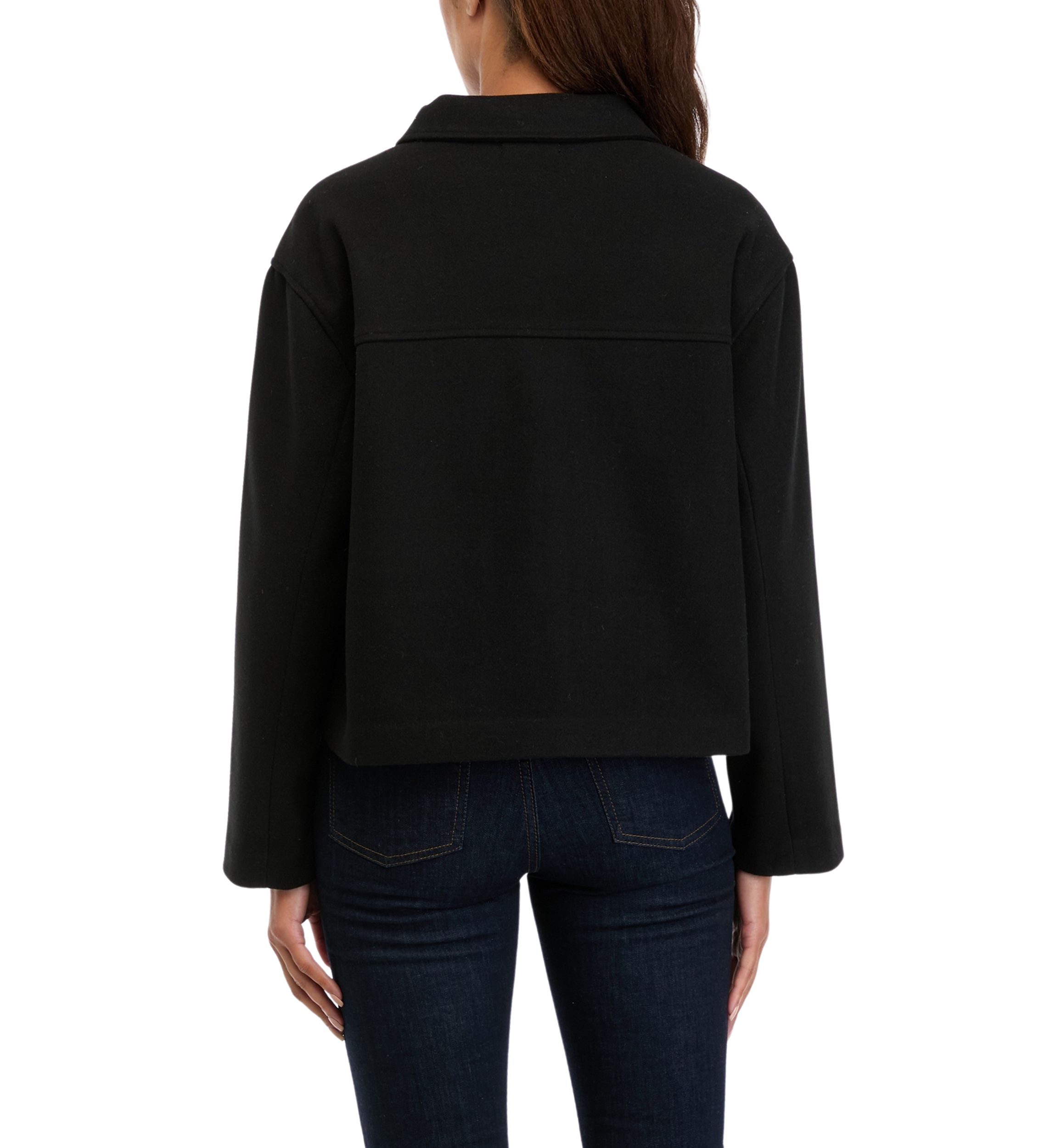 Womens Wool Blend Cropped Jacket 