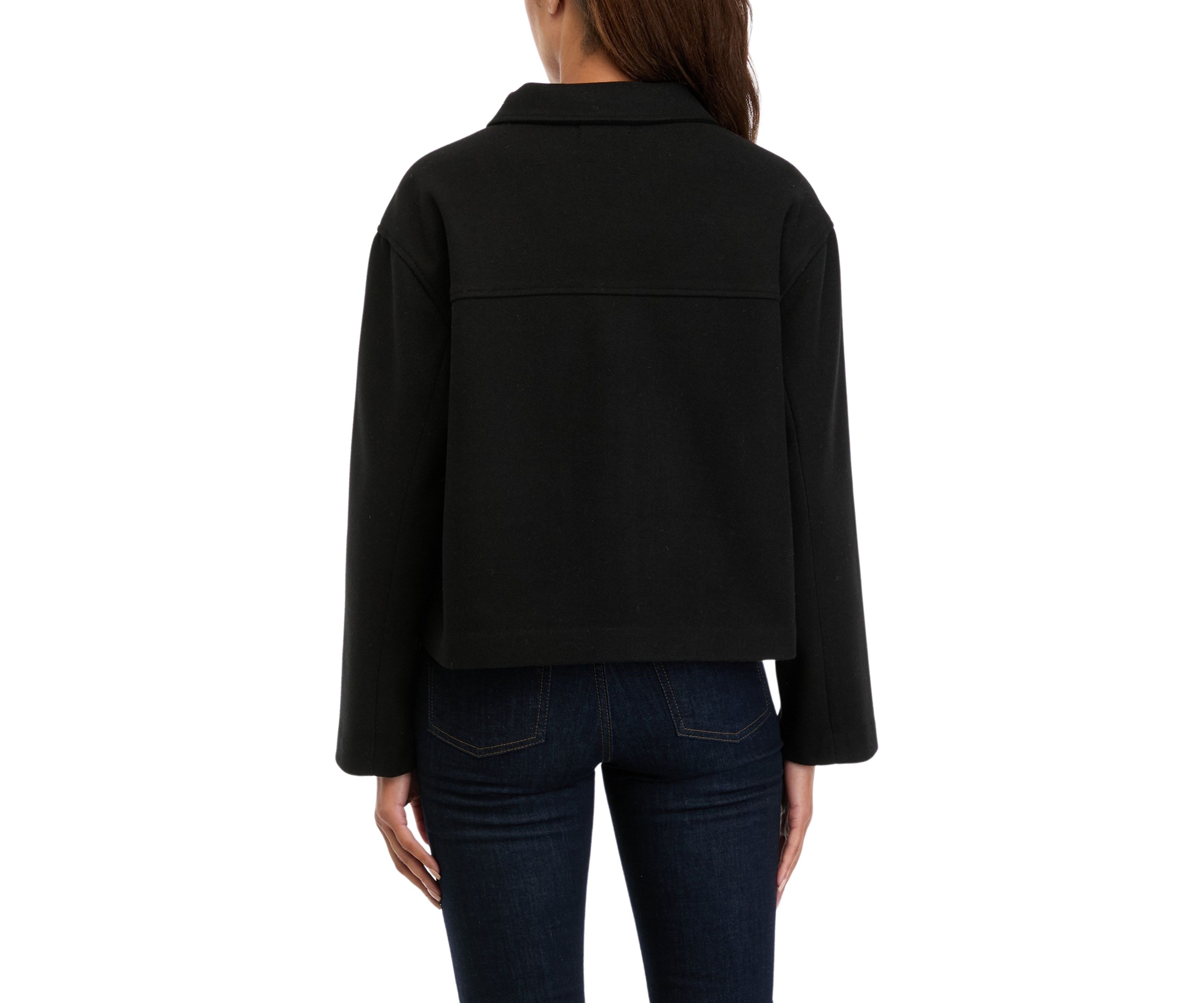 Womens Wool Blend Cropped Jacket 