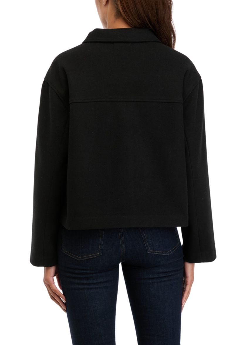 Womens Wool Blend Cropped Jacket 