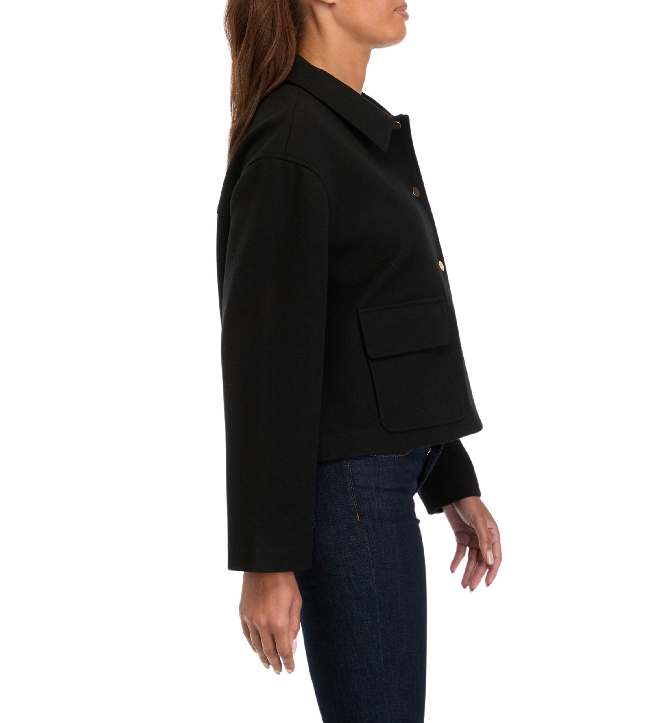 Womens Wool Blend Cropped Jacket 