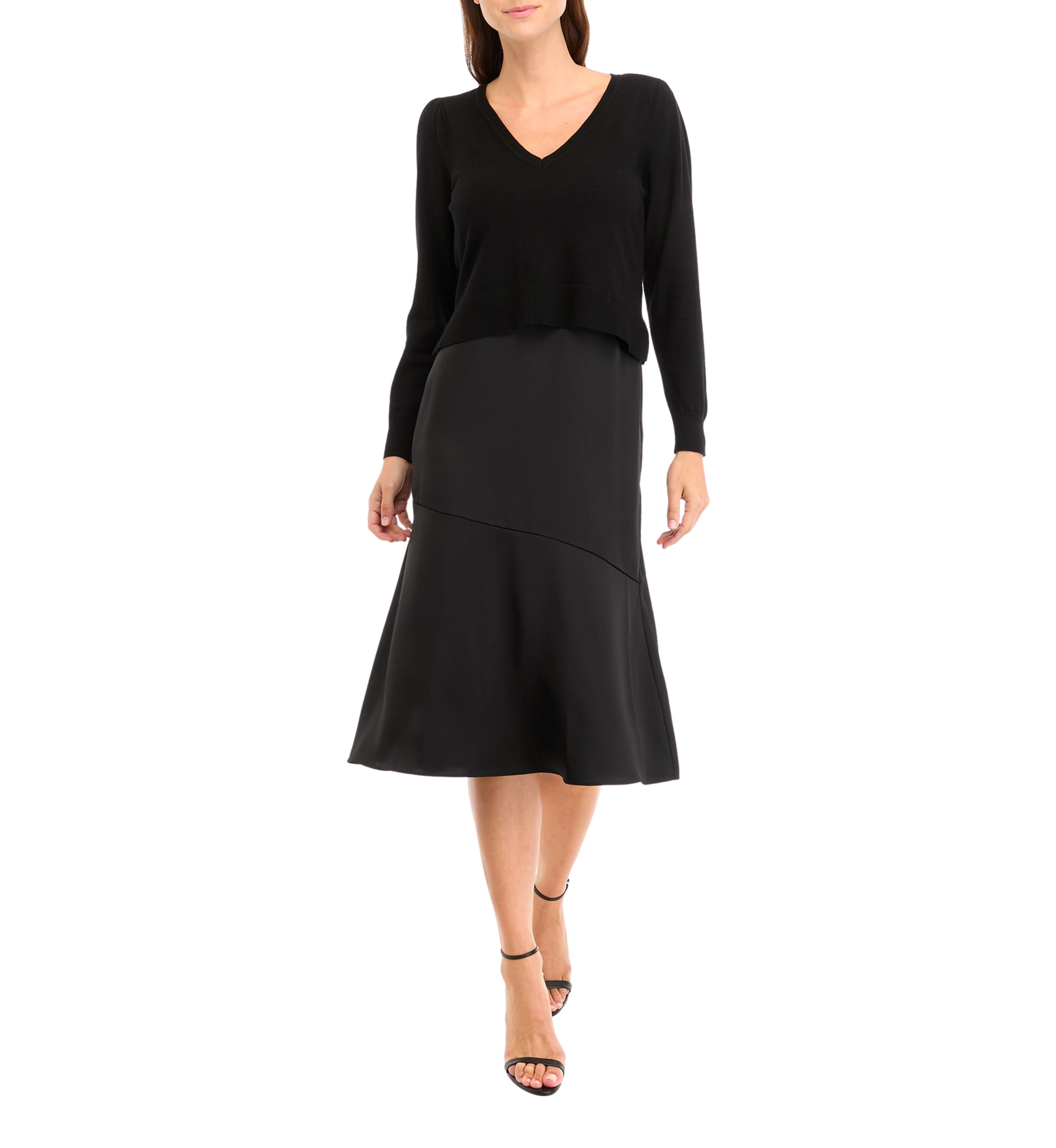 Womens Sweater Satin Dress