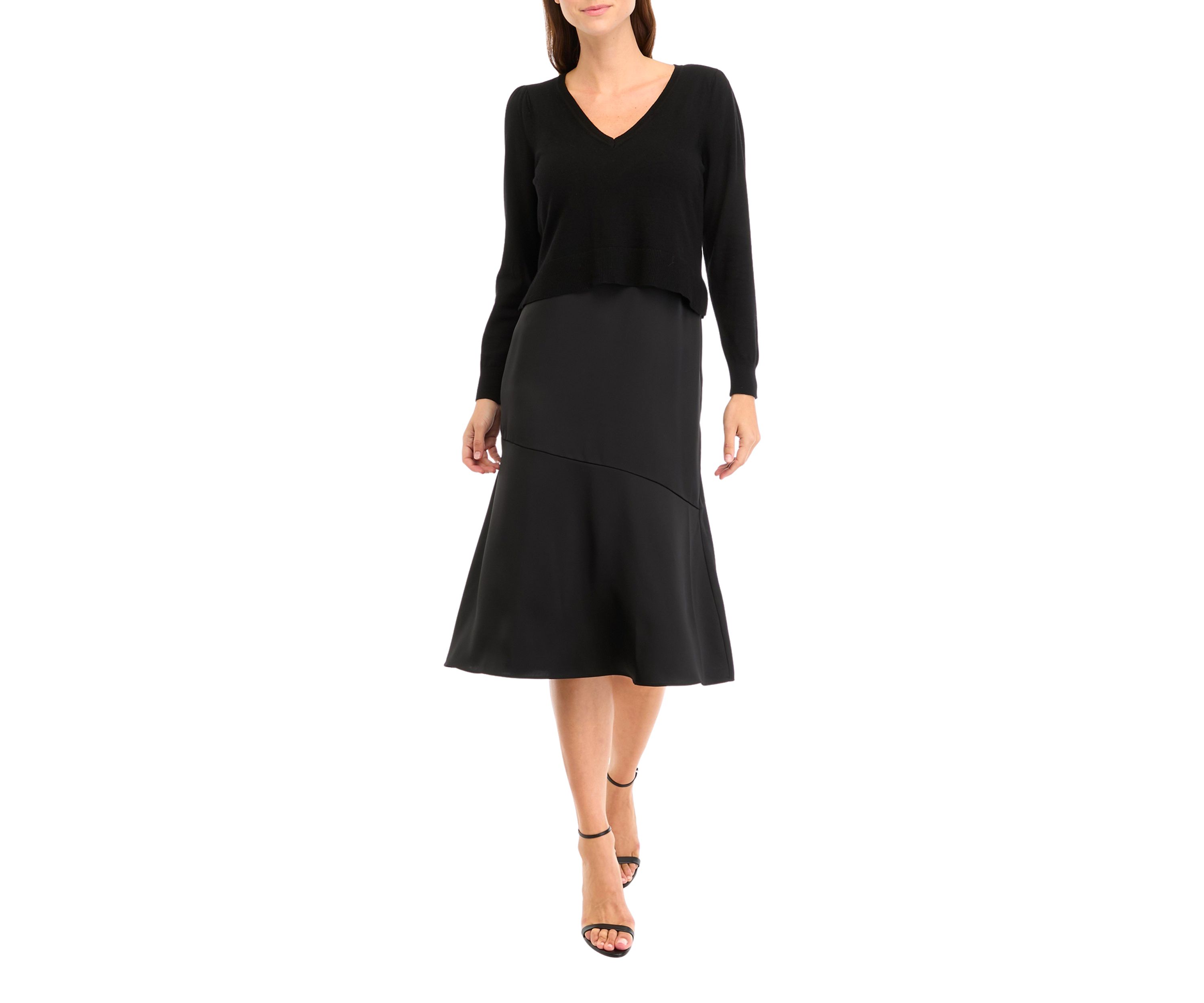 Womens Sweater Satin Dress