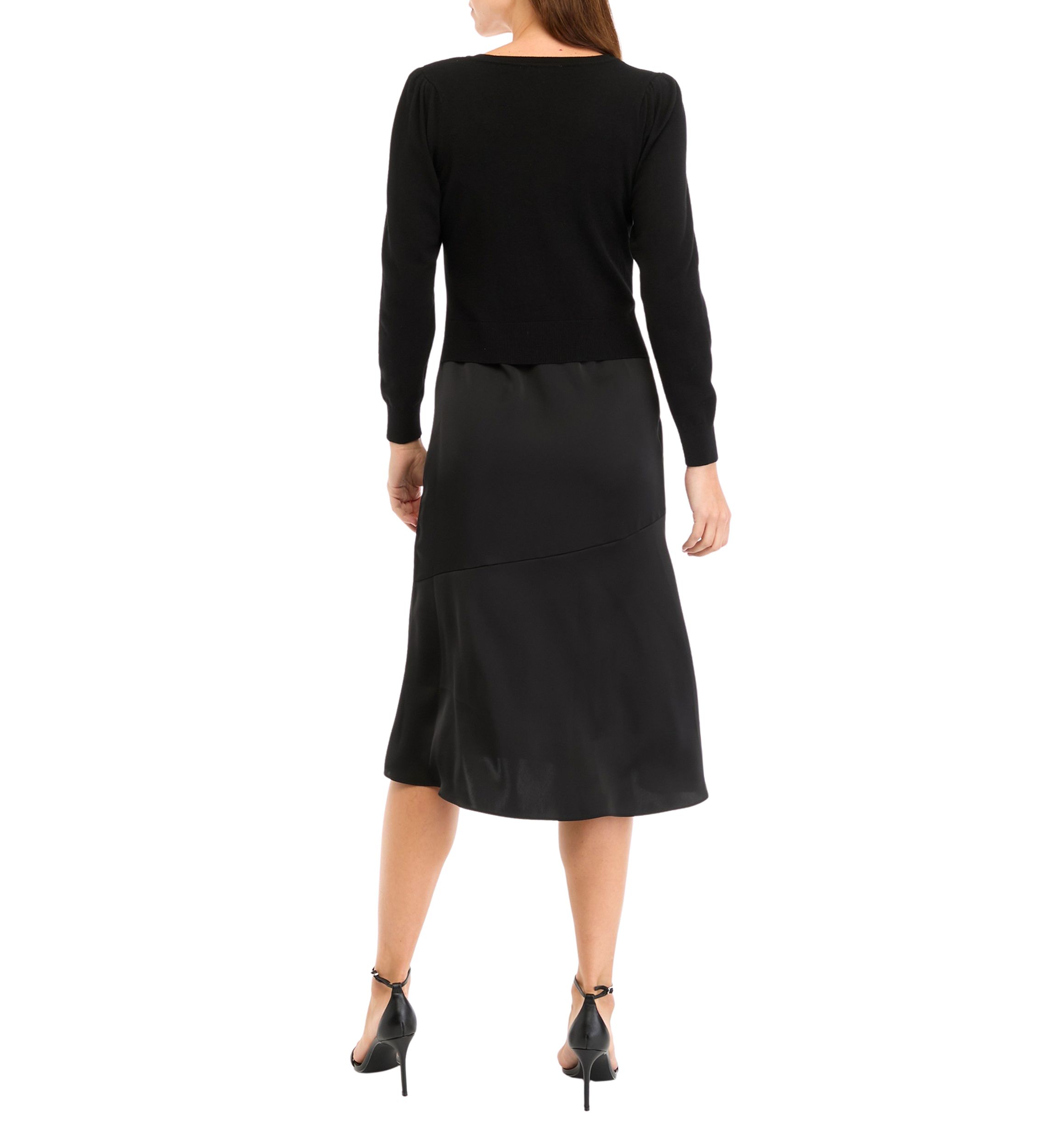 Womens Sweater Satin Dress