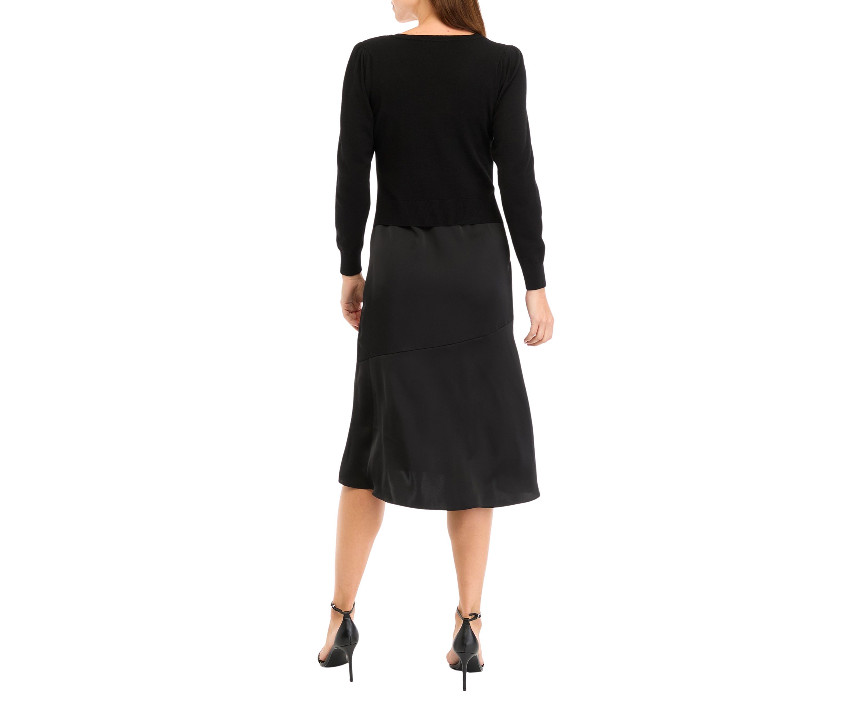 Womens Sweater Satin Dress