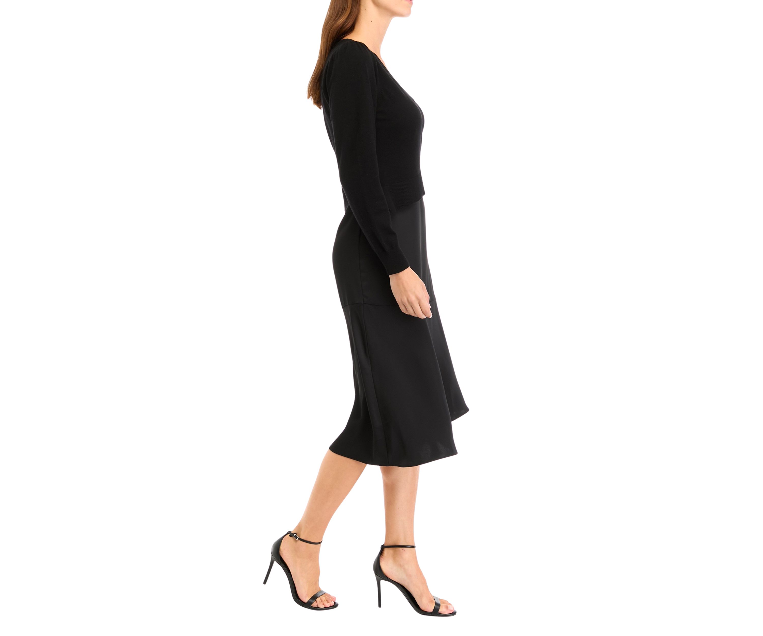 Womens Sweater Satin Dress