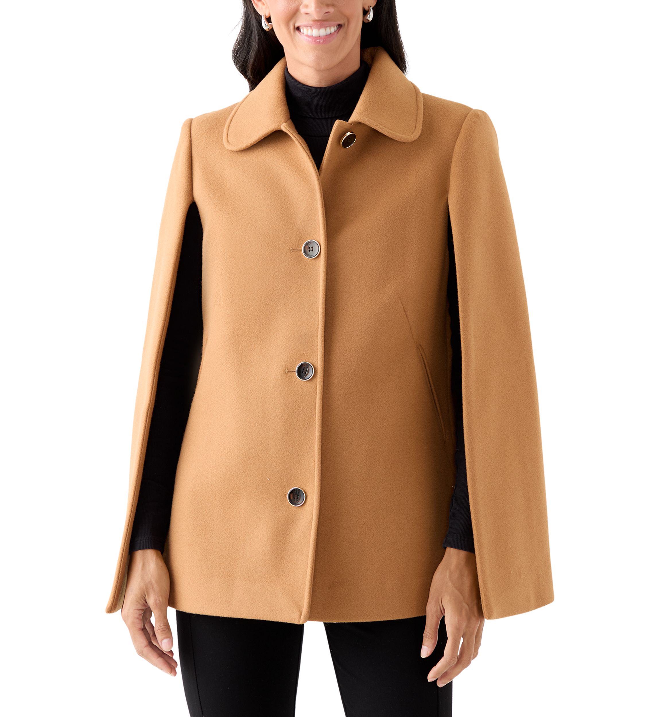 Womens Faux Cape Jacket