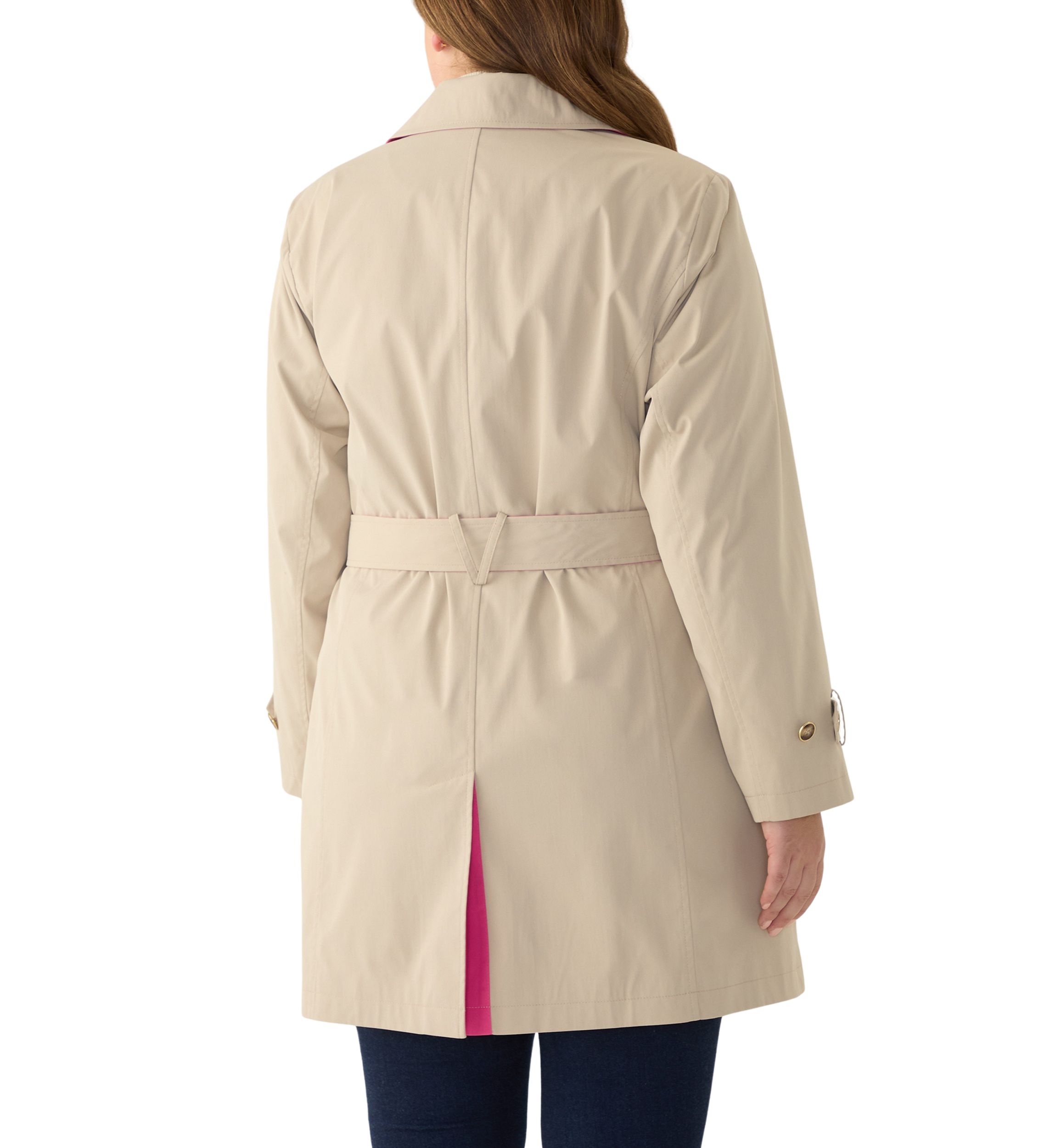 Plus Size Notch Trench Coat 