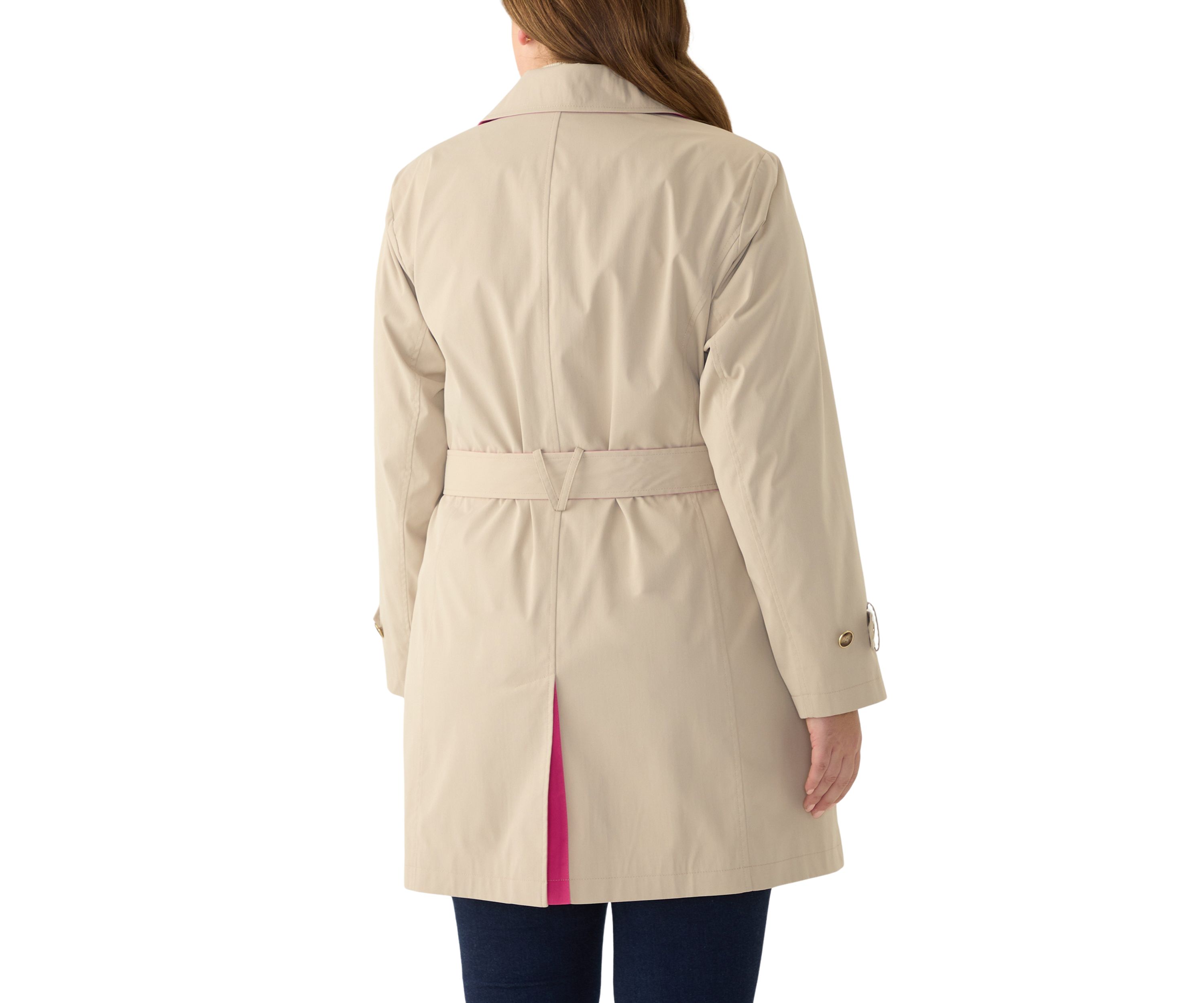 Plus Size Notch Trench Coat 