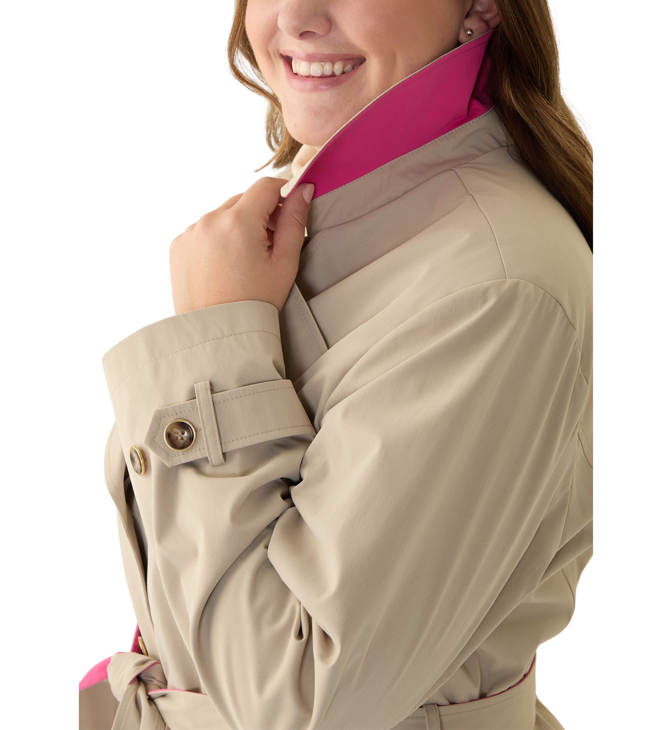 Plus Size Notch Trench Coat 