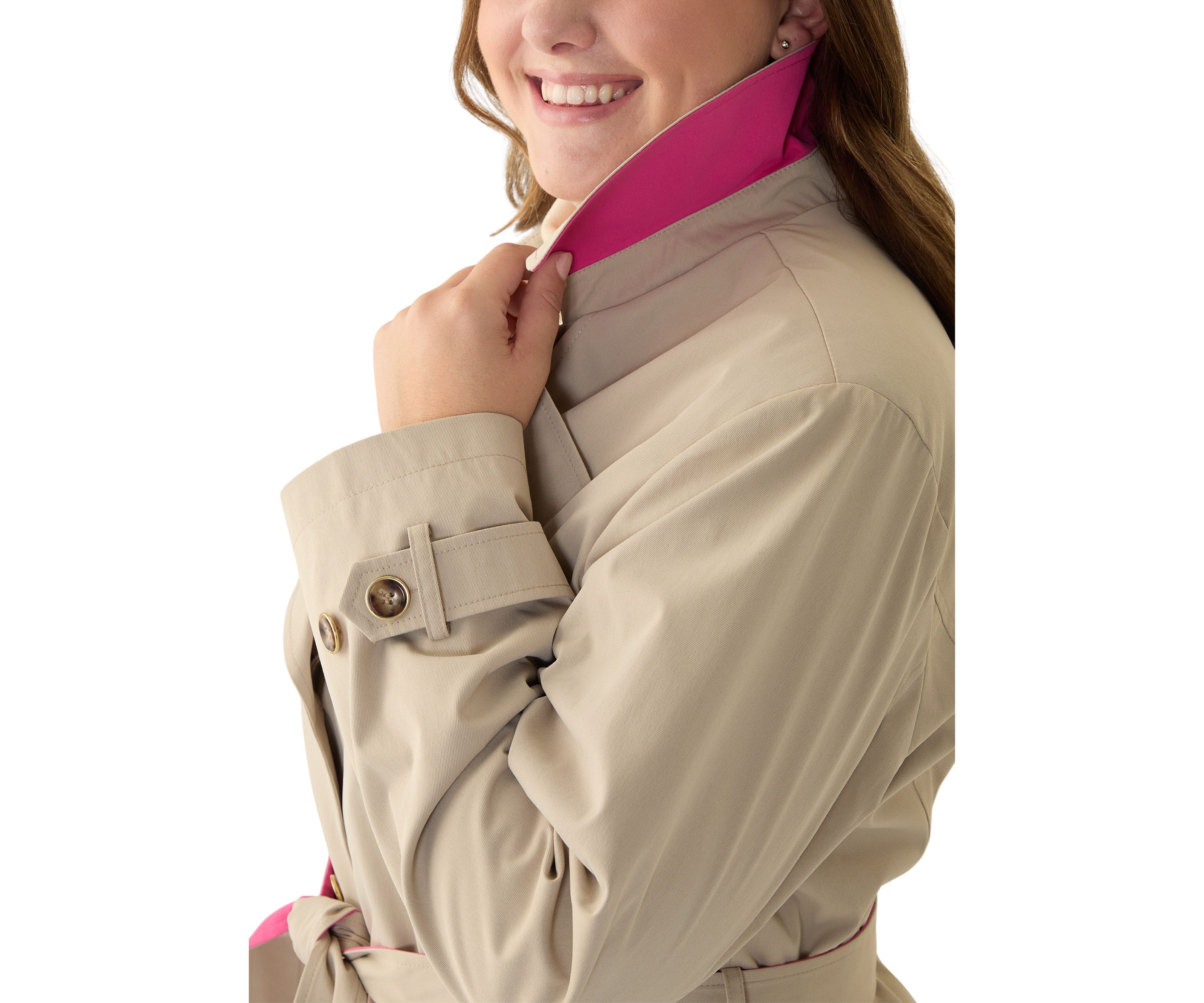 Plus Size Notch Trench Coat 