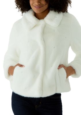 Crown & Ivy Women's Embellished Faux Fur Jacket