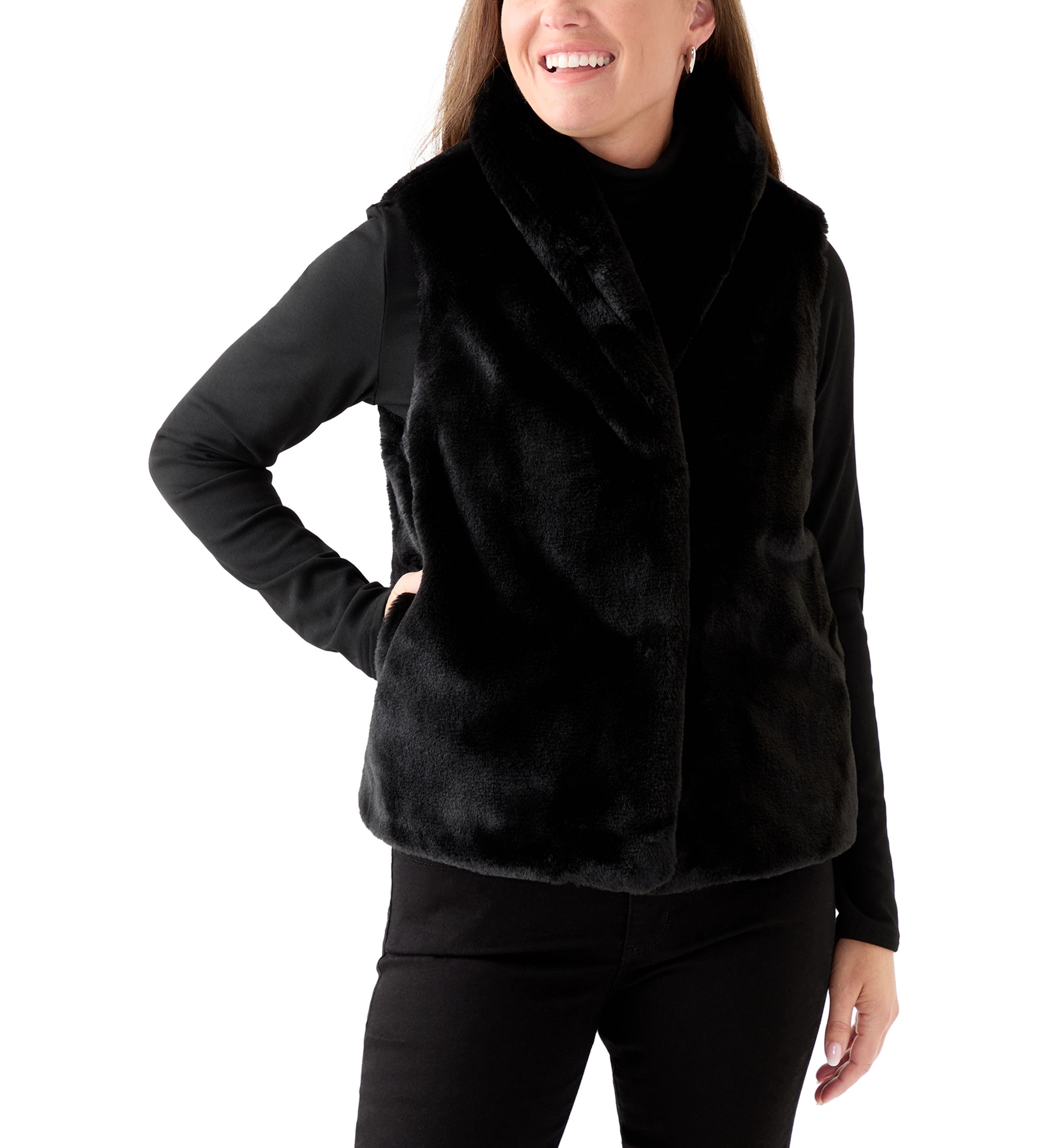 Petite Faux Fur Vest 