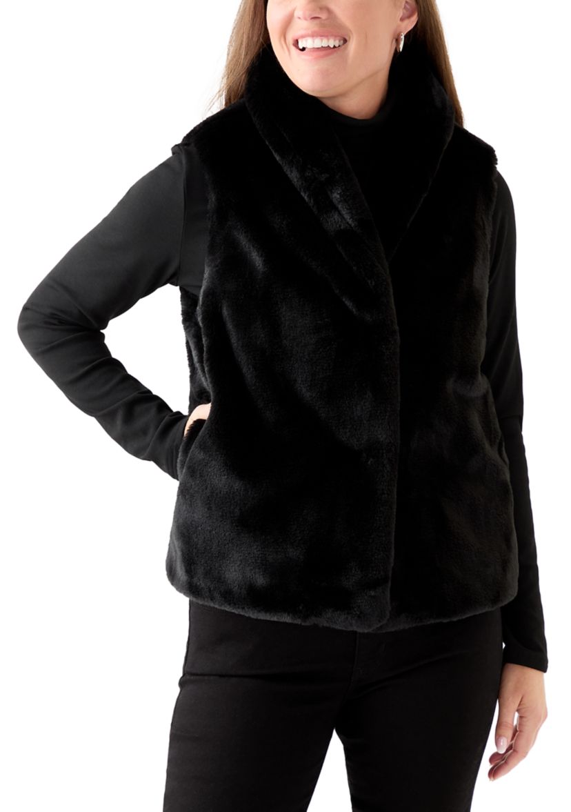 Petite Faux Fur Vest 