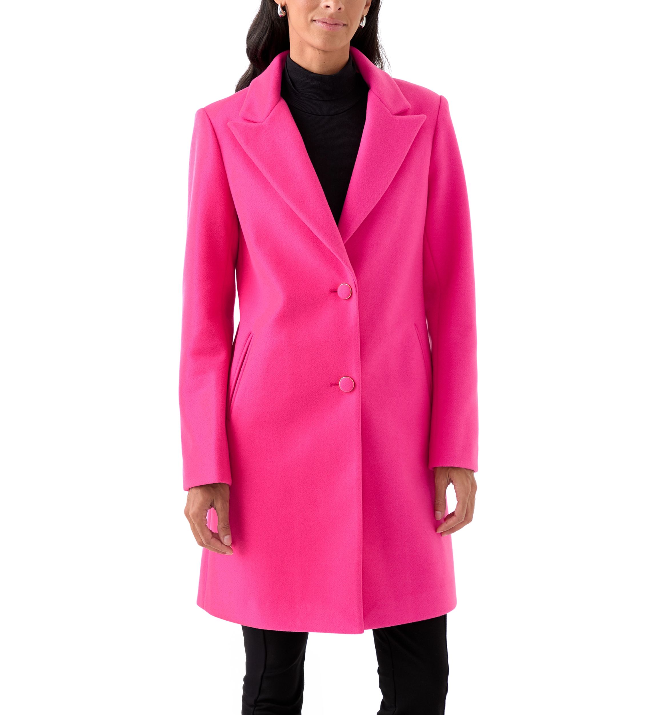 Womens Wool 2-Button Coat 