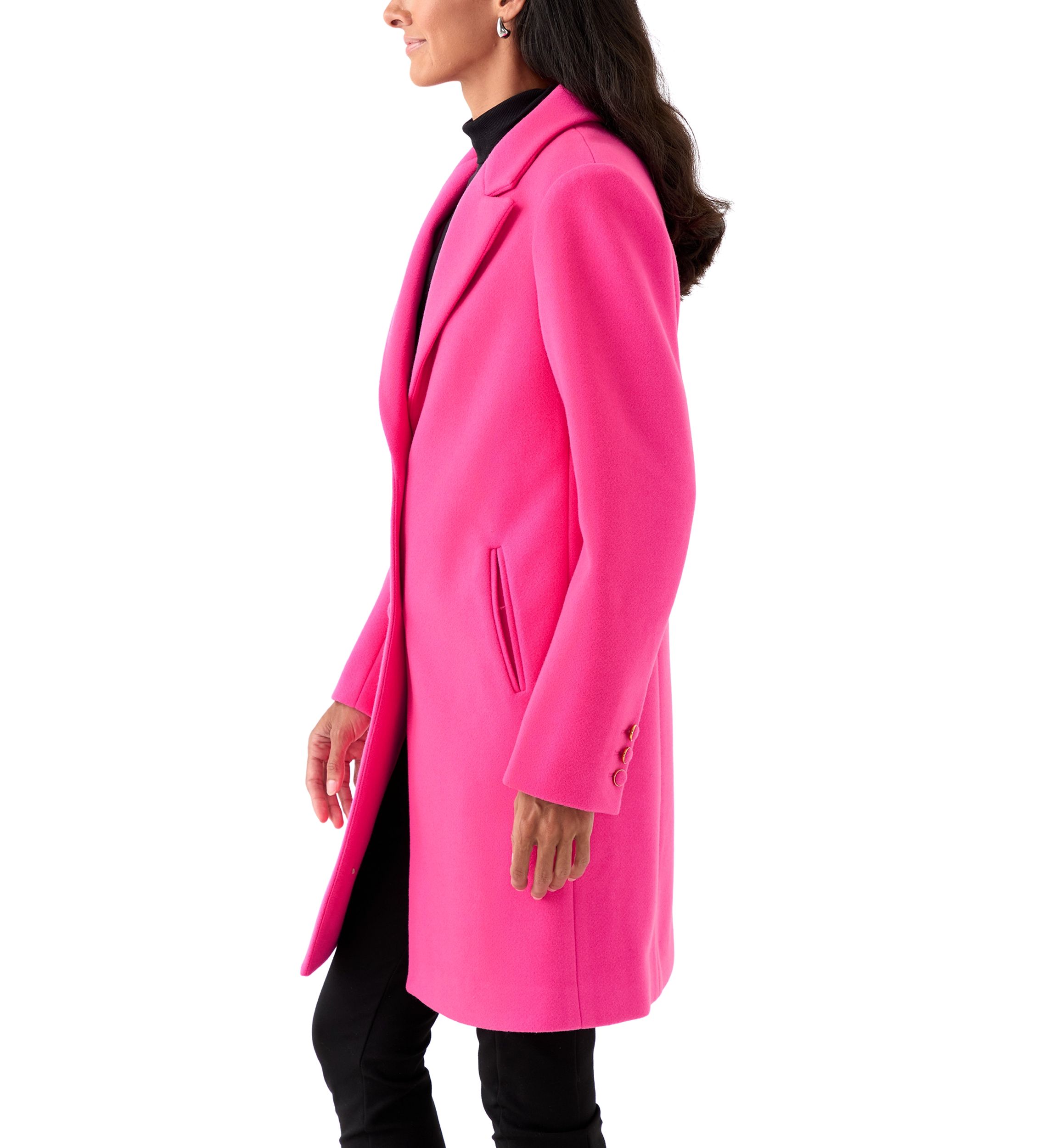 Womens Wool 2-Button Coat 