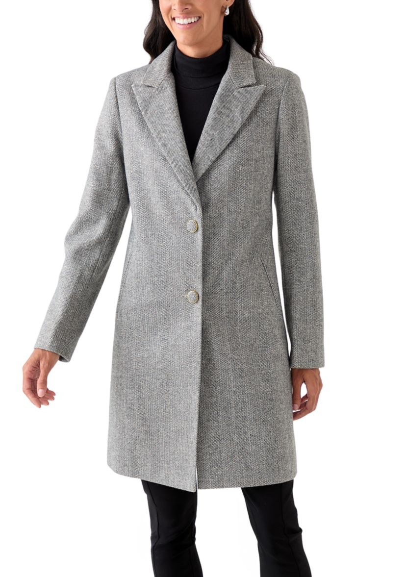  Womens Wool 2-Button Coat 