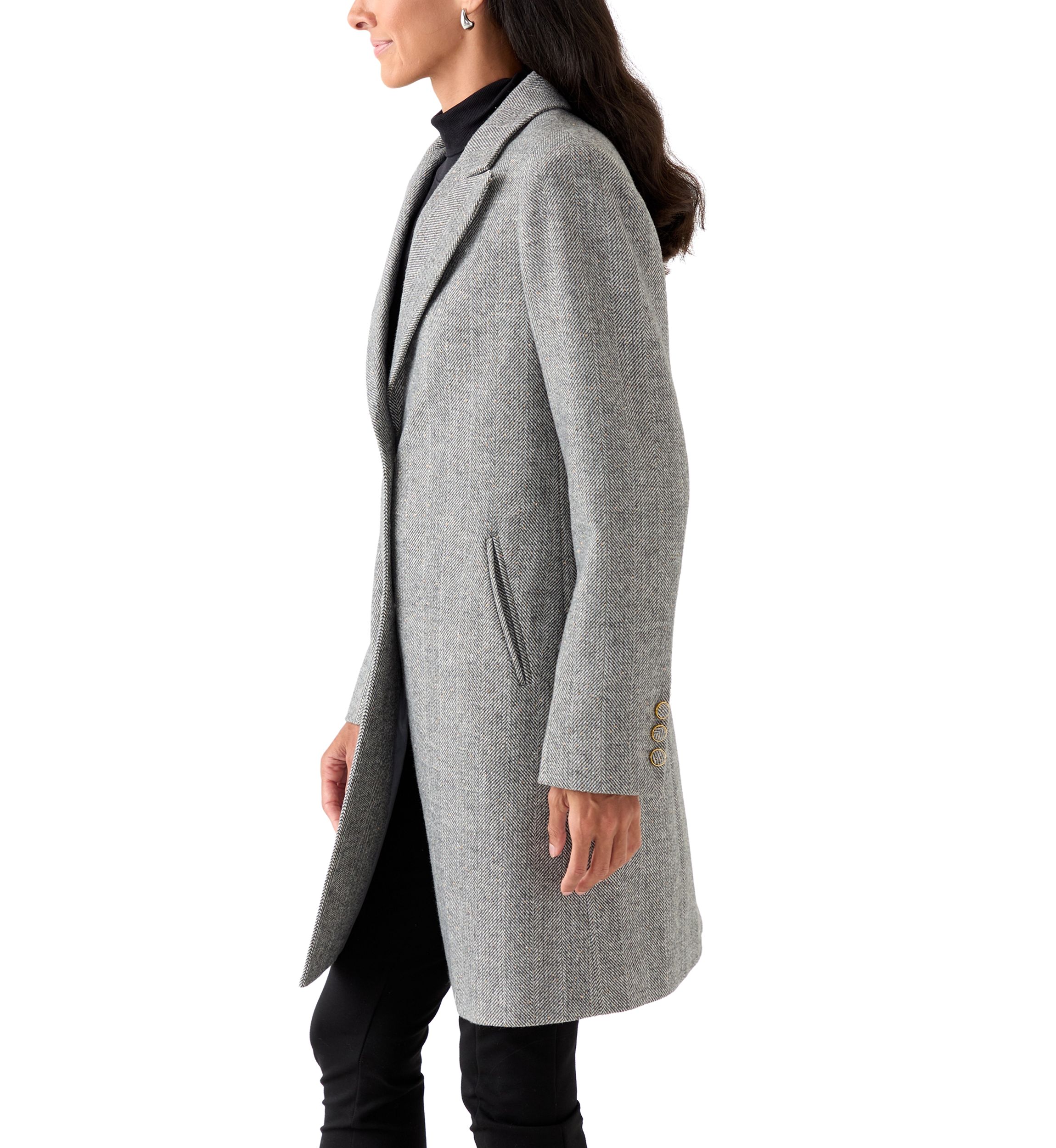  Womens Wool 2-Button Coat 
