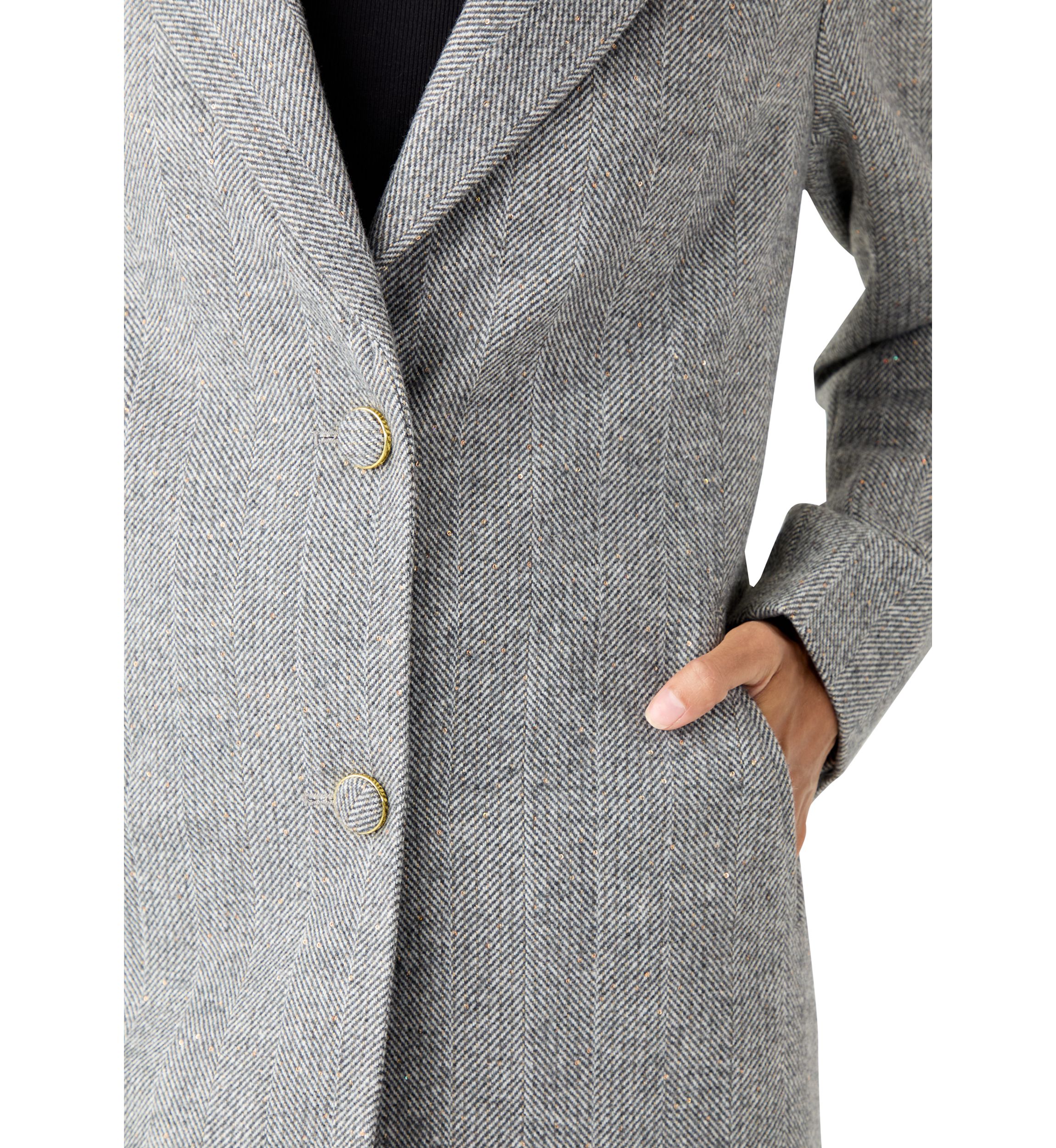  Womens Wool 2-Button Coat 