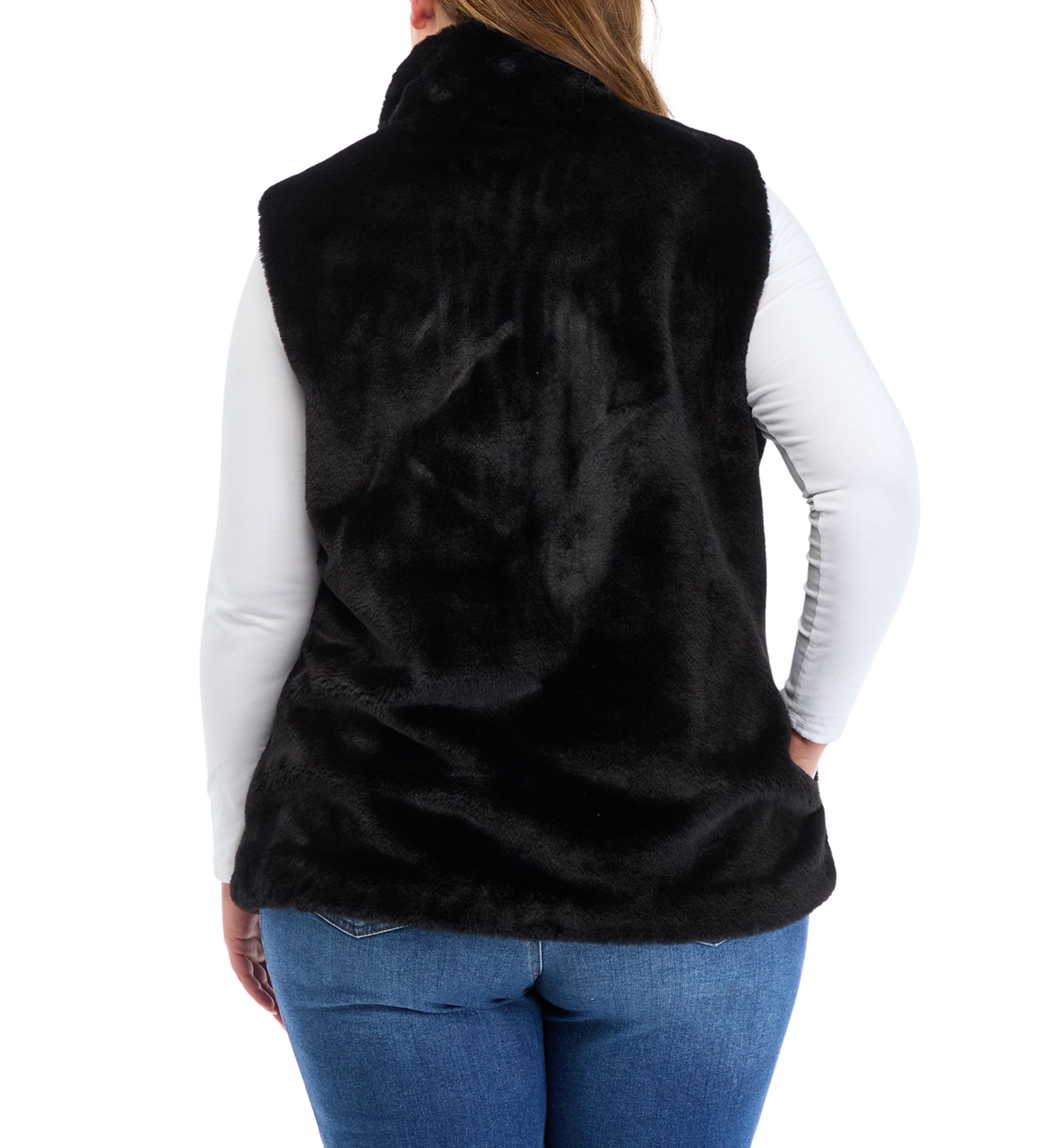 Plus Size Faux Fur Vest