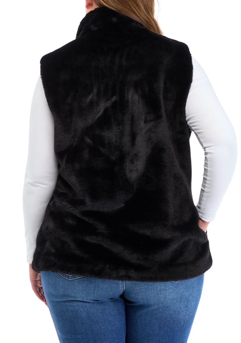 Plus Size Faux Fur Vest