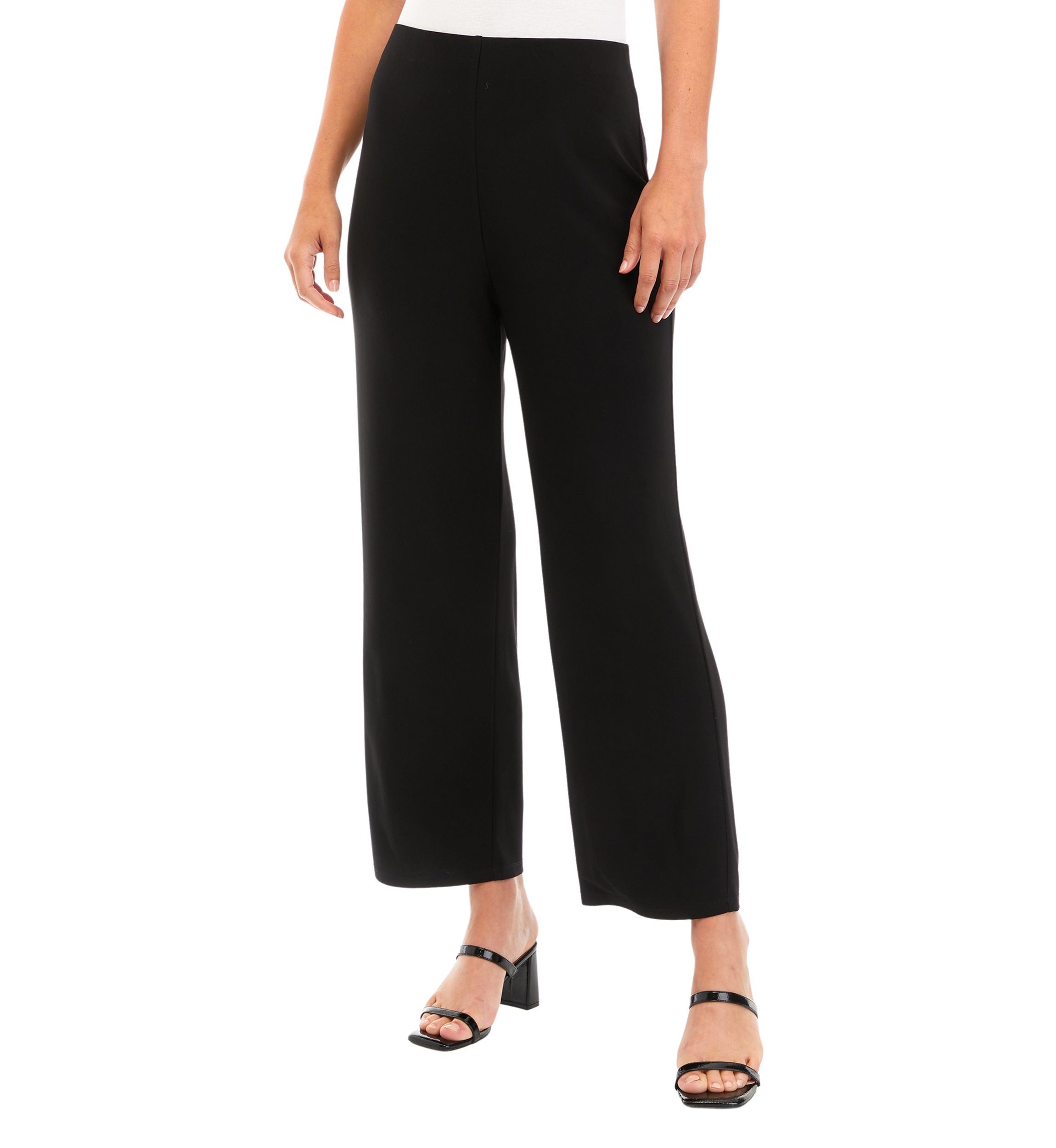 Petite Pull On Wide Leg Knit Pants