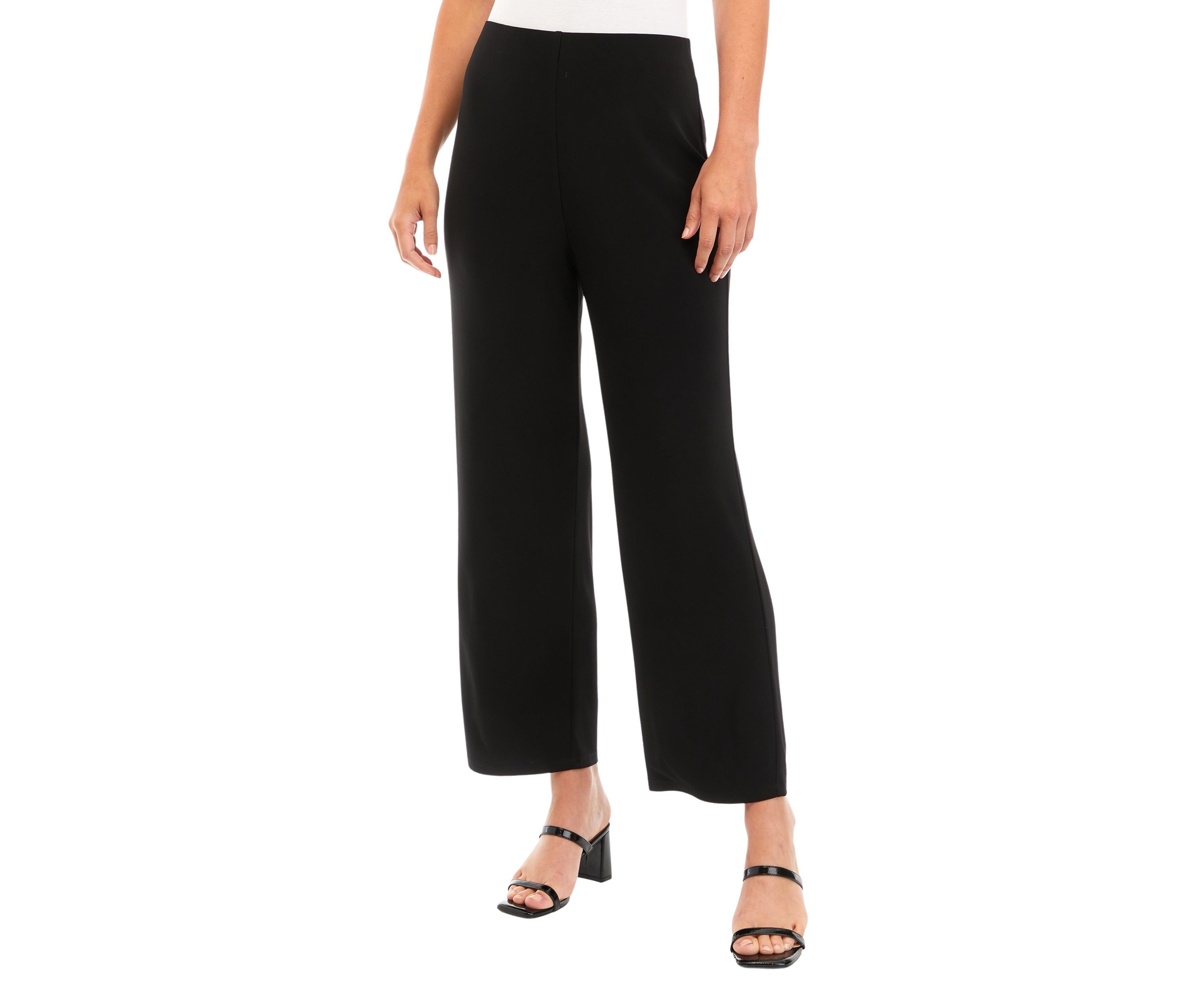 Petite Pull On Wide Leg Knit Pants