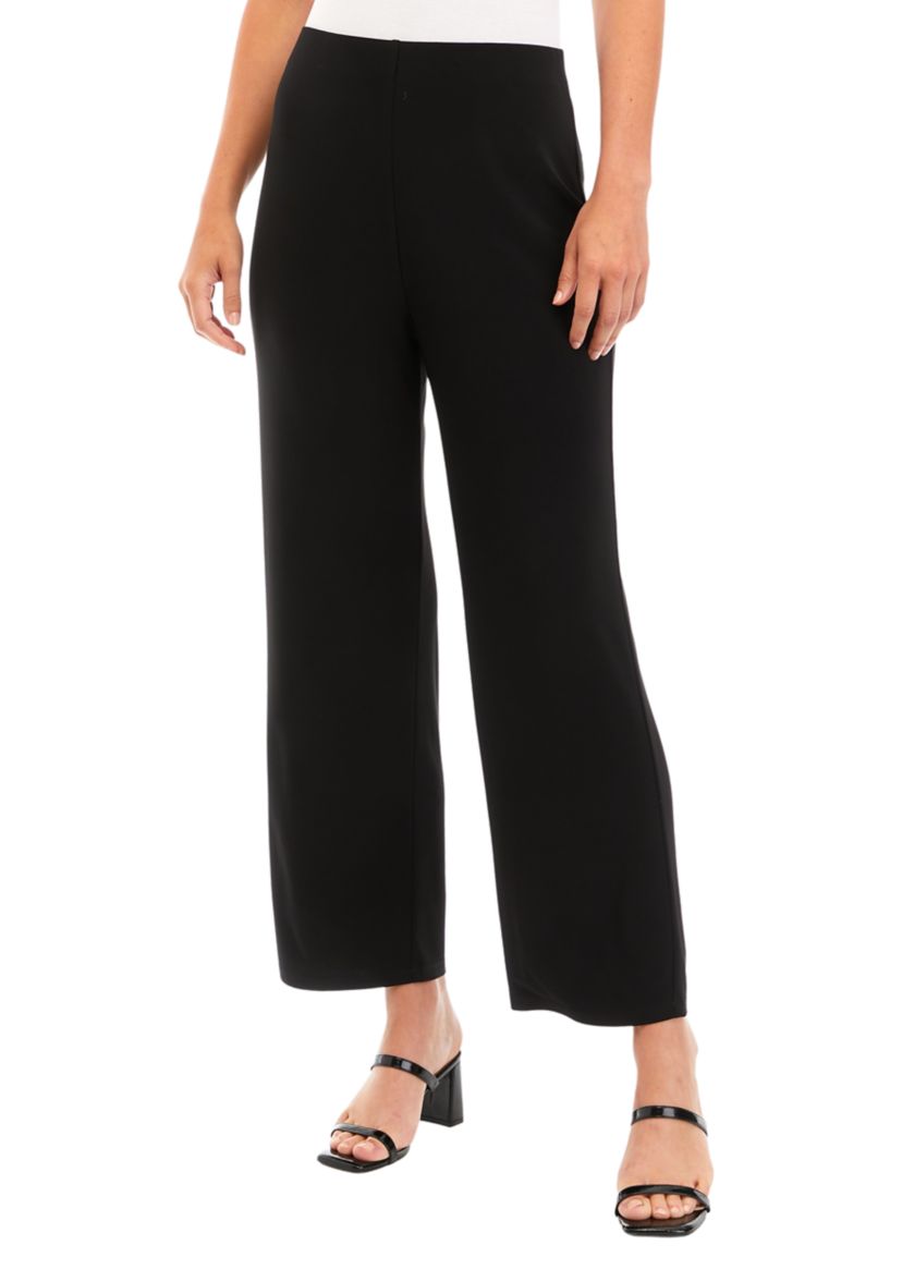 Petite Pull On Wide Leg Knit Pants