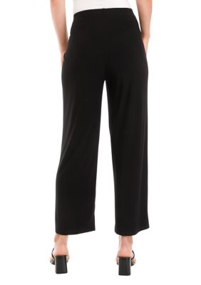 AK Anne Klein Petite Solid Wide-Leg Pull-On Knit Pants, Petite