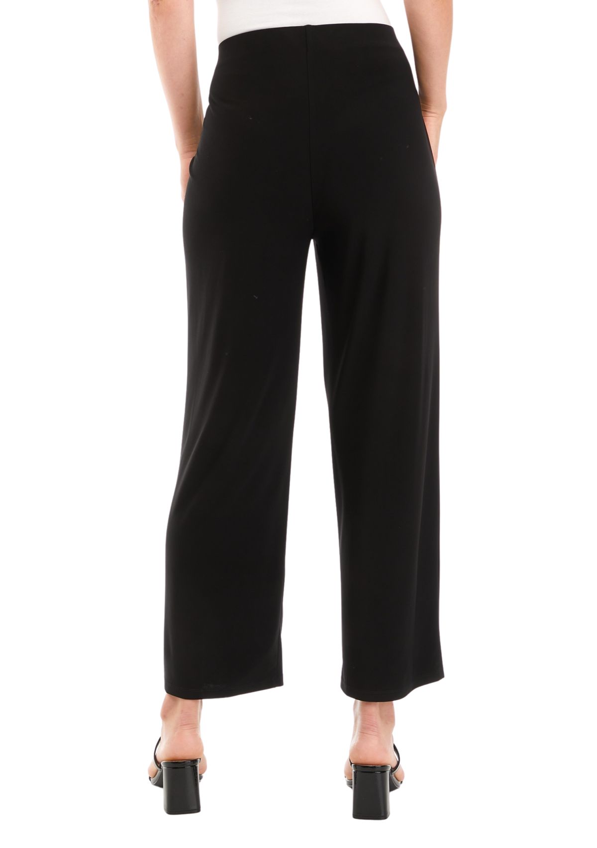 Petite Pull On Wide Leg Knit Pants