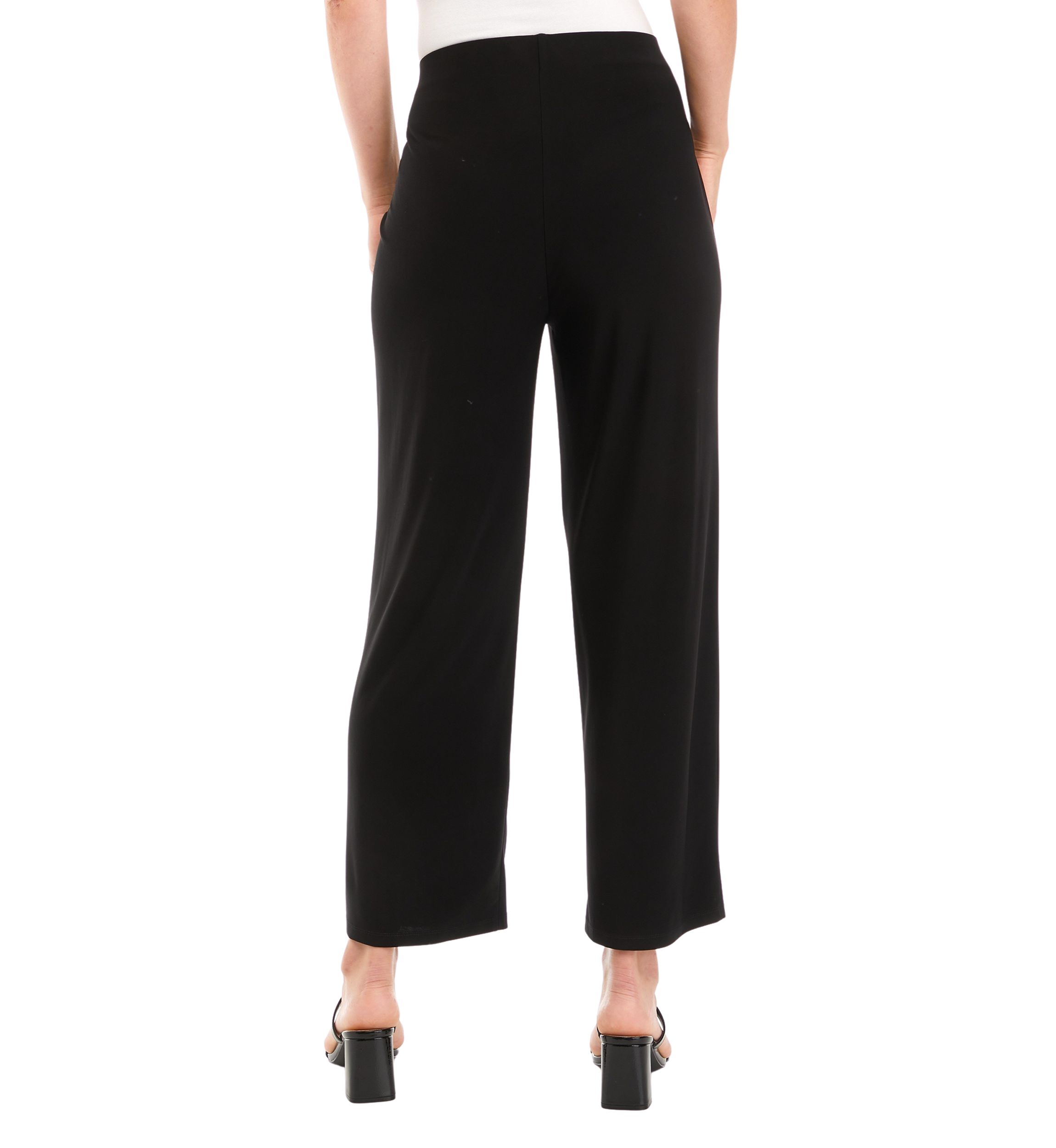 Petite Pull On Wide Leg Knit Pants