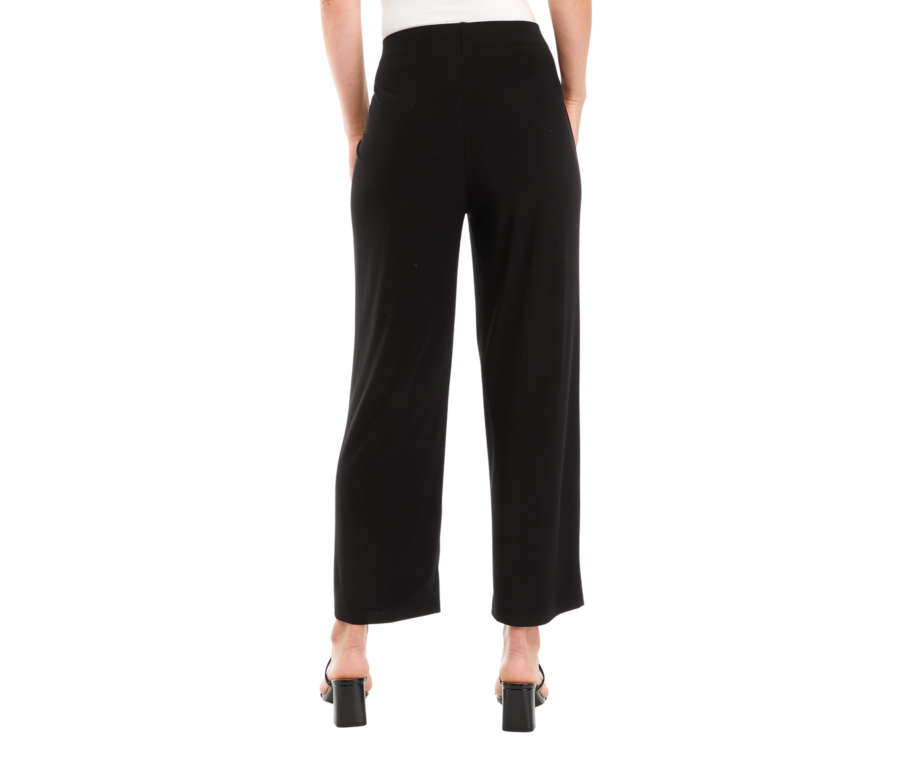 Petite Pull On Wide Leg Knit Pants