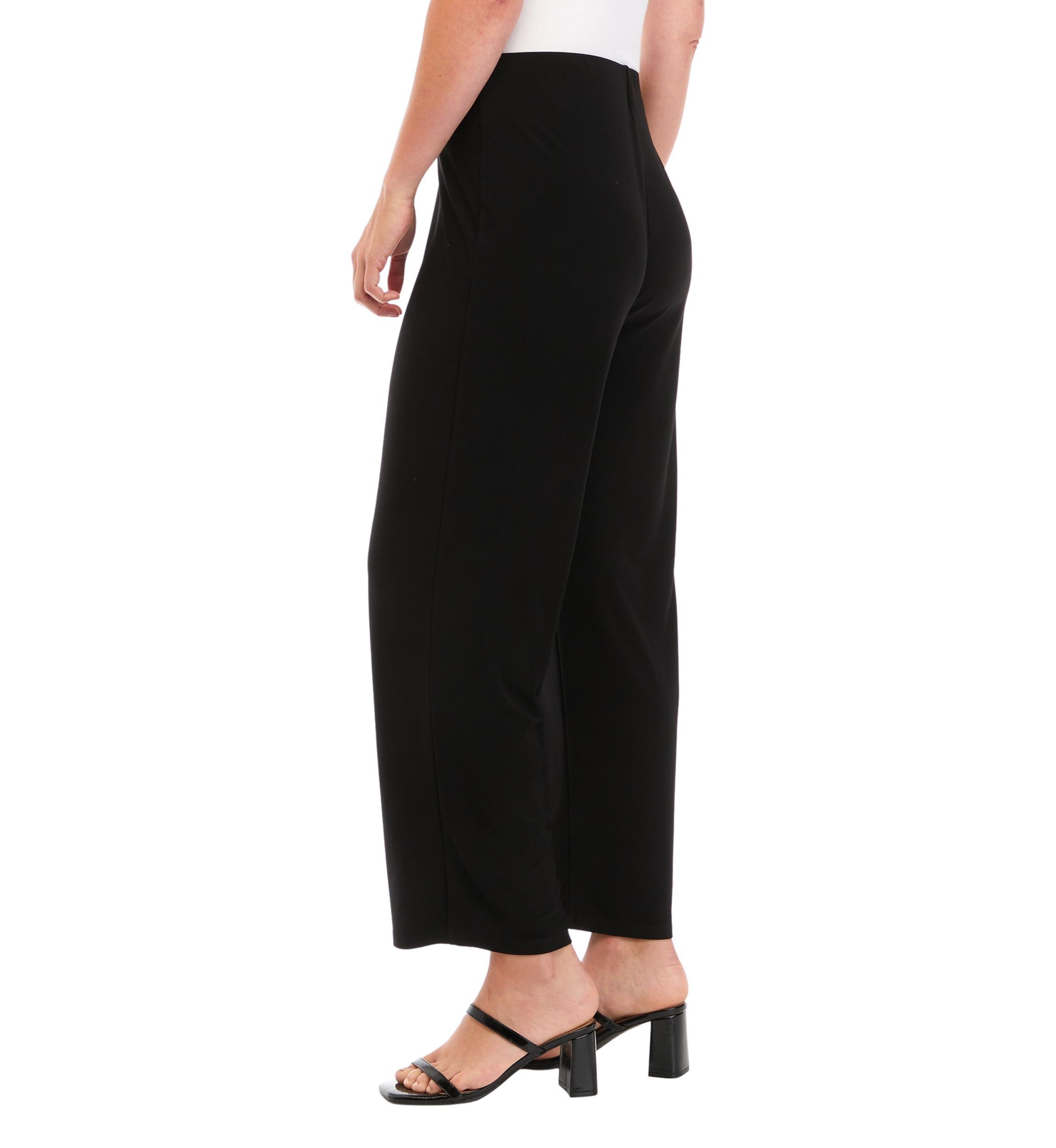 Petite Pull On Wide Leg Knit Pants