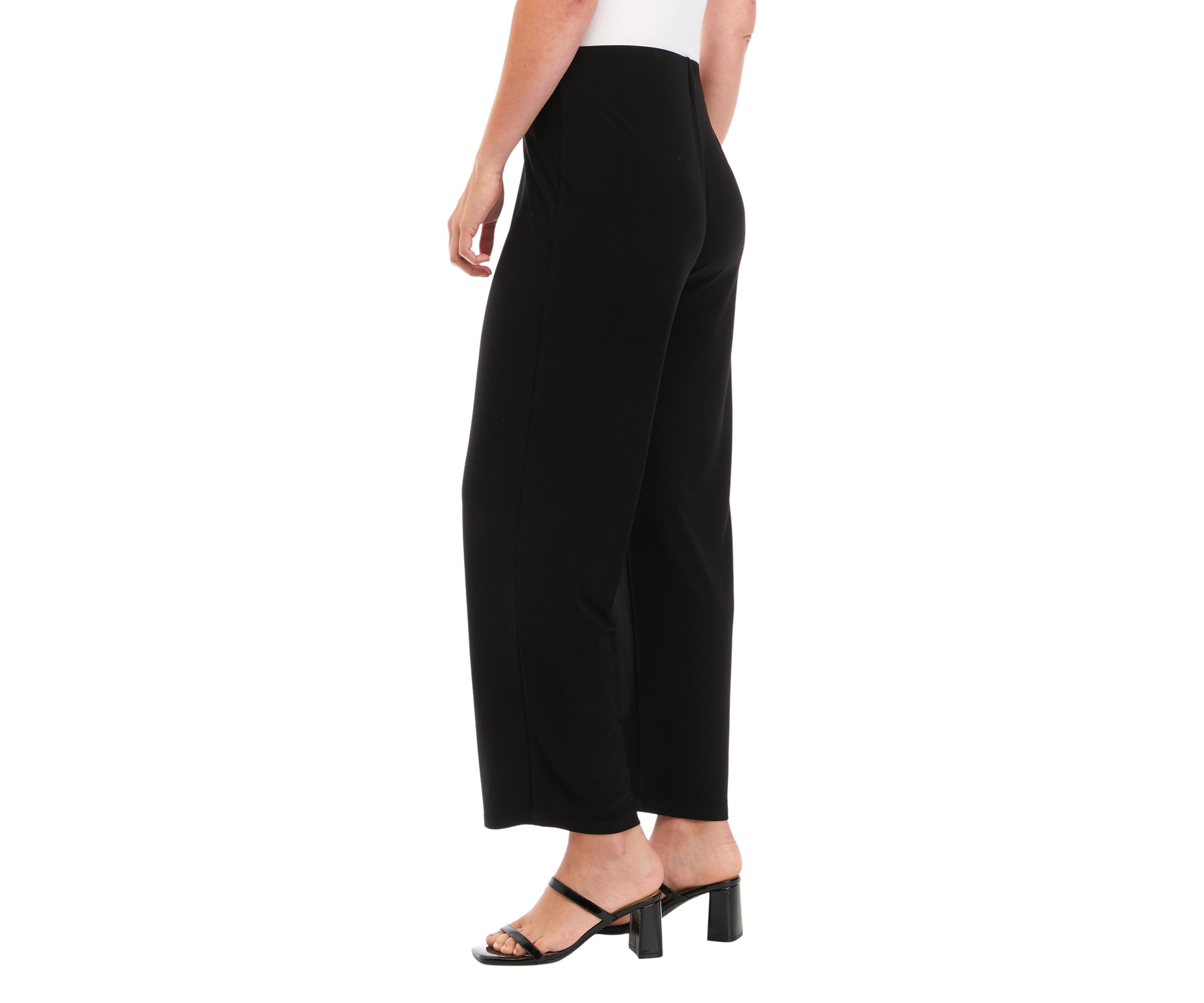 Petite Pull On Wide Leg Knit Pants