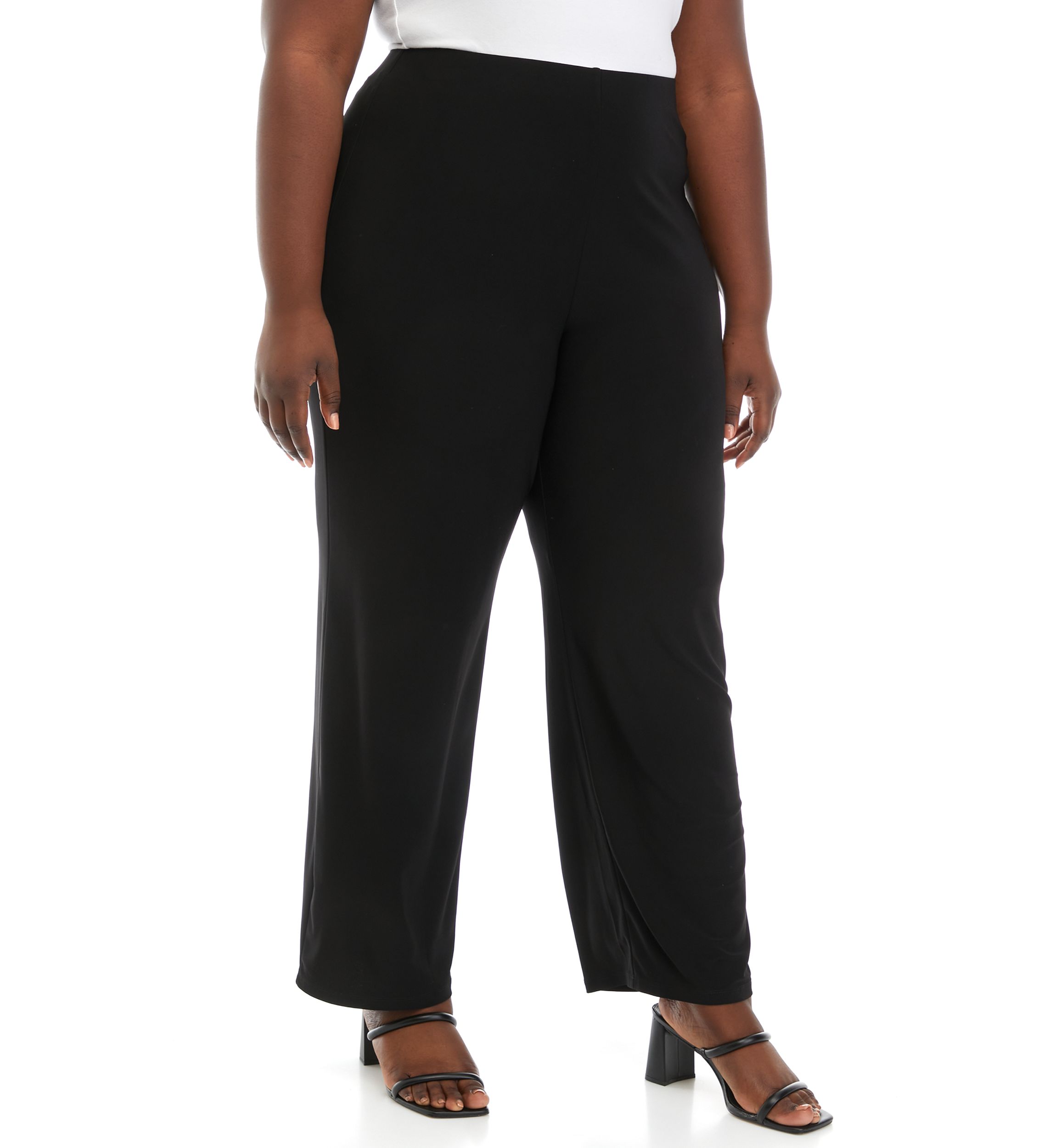 Solid Wide Leg Knit Pants - Regular 