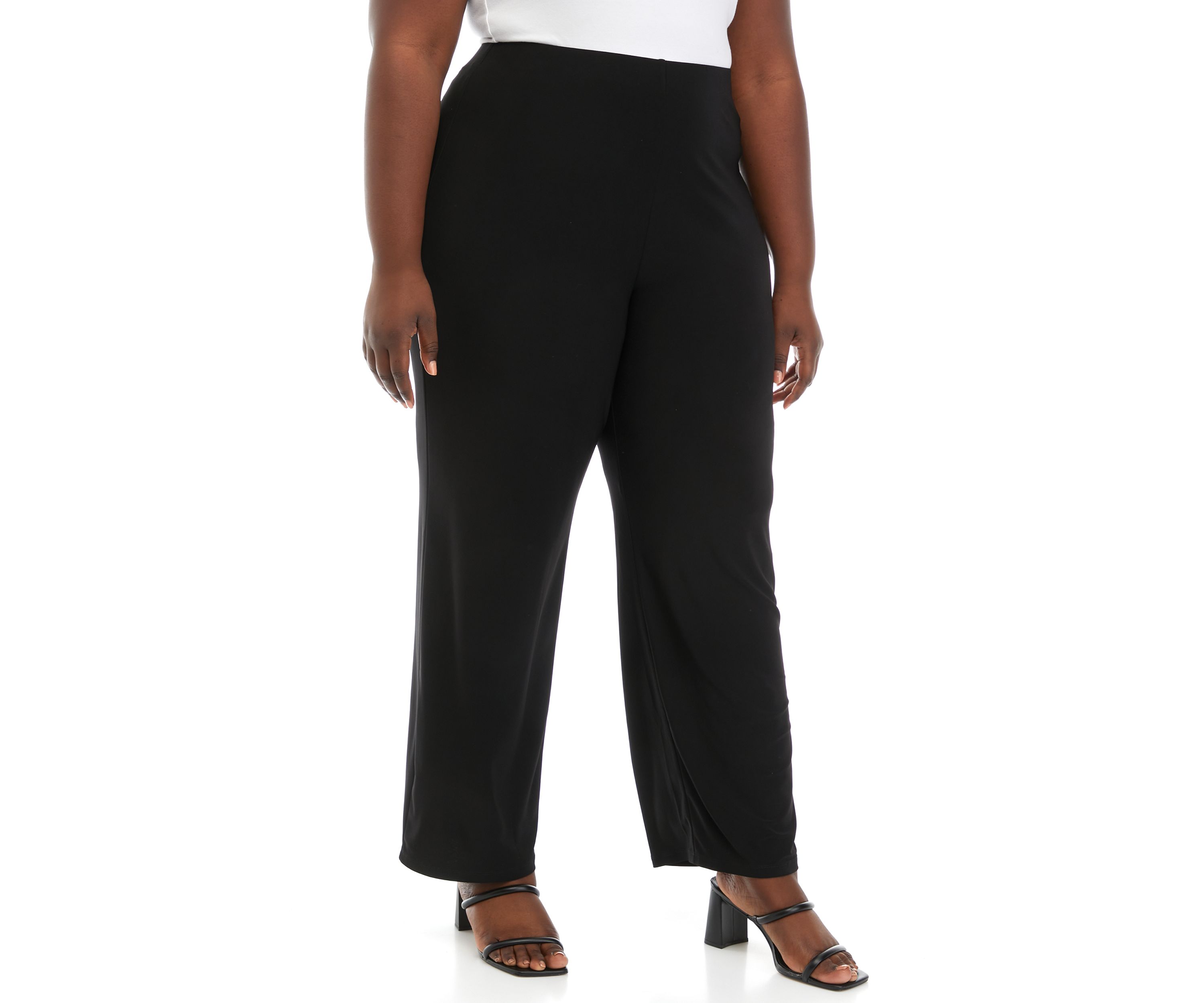Solid Wide Leg Knit Pants - Regular 
