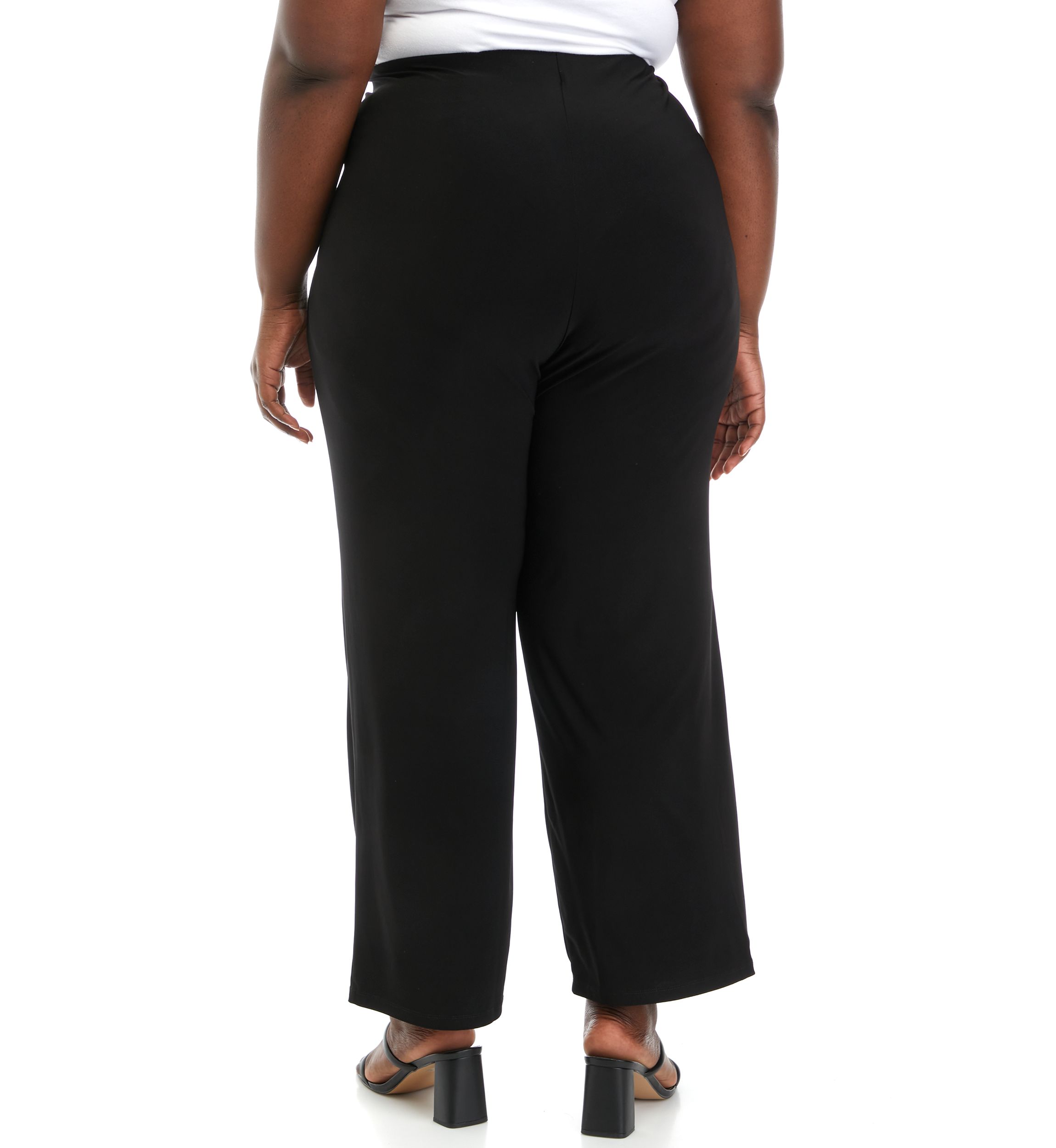 Solid Wide Leg Knit Pants - Regular 