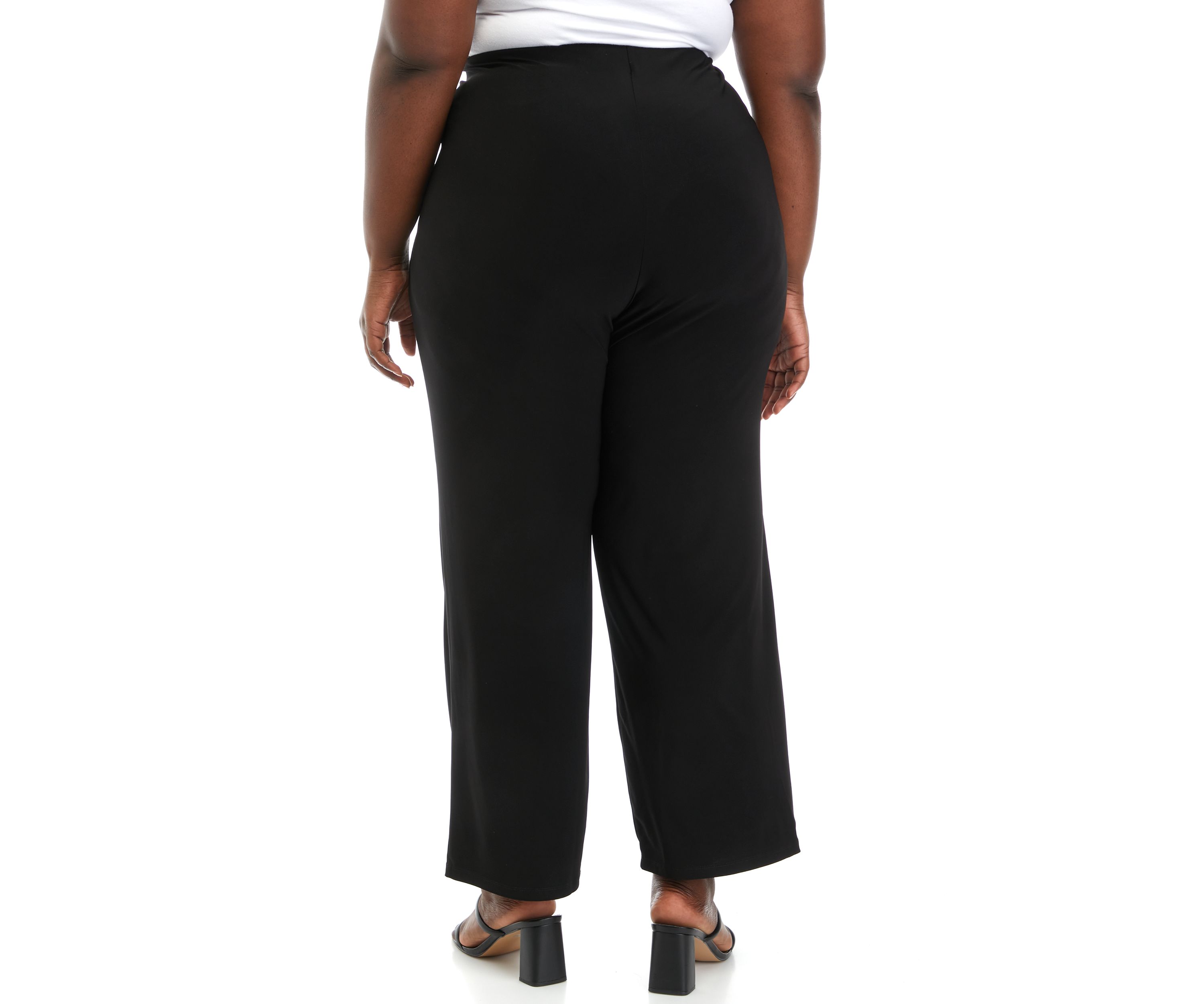 Solid Wide Leg Knit Pants - Regular 
