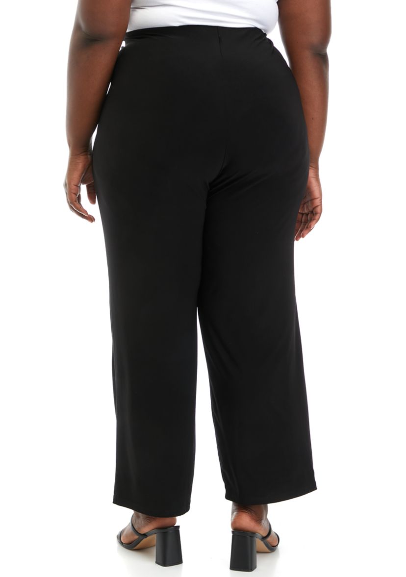 Solid Wide Leg Knit Pants - Regular 