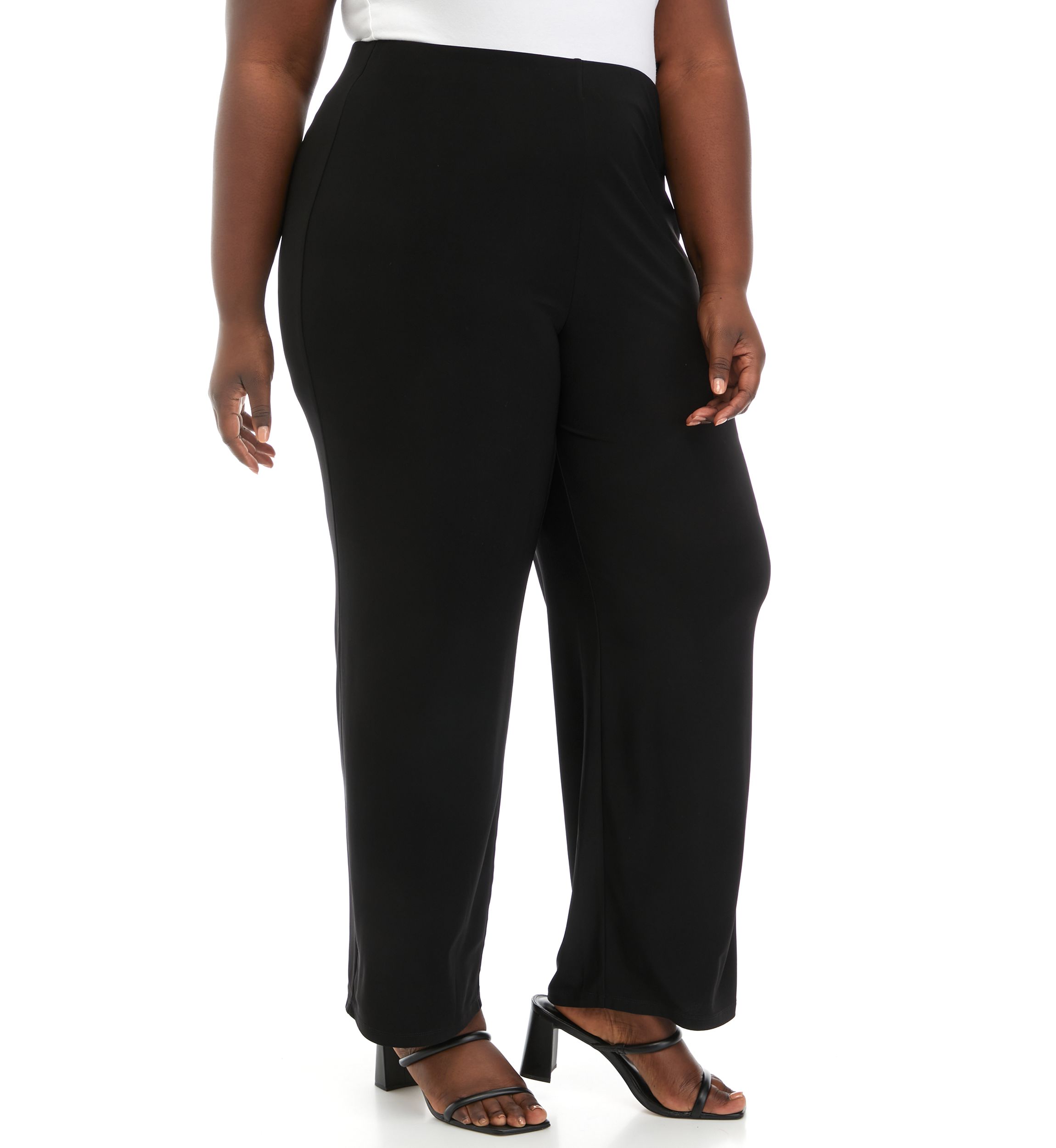 Solid Wide Leg Knit Pants - Regular 