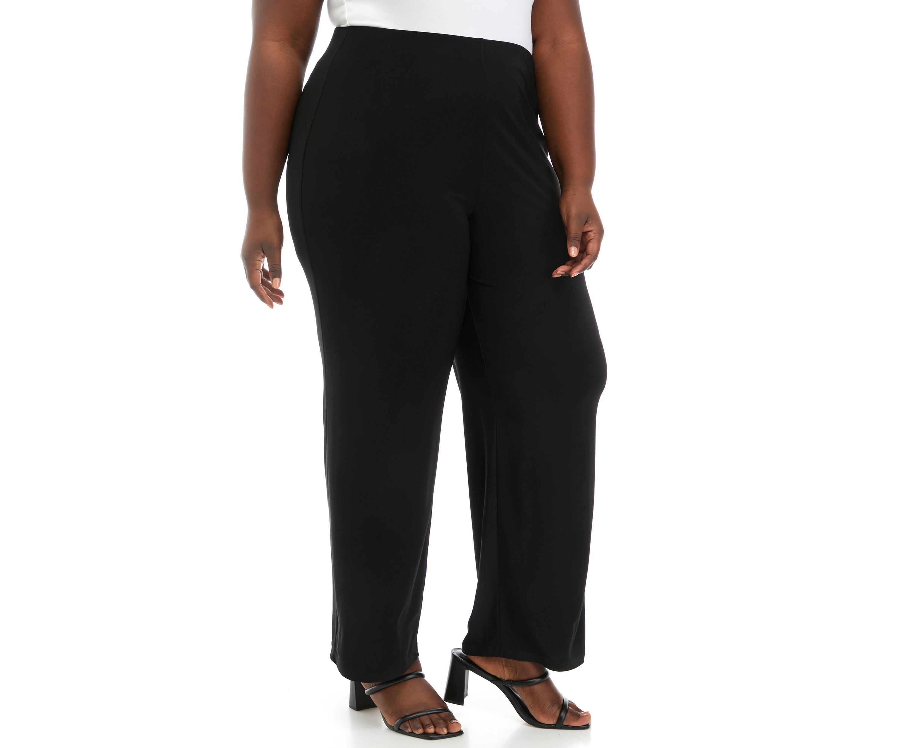 Solid Wide Leg Knit Pants - Regular 