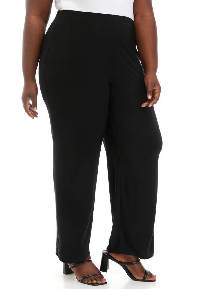 Solid Wide Leg Knit Pants - Regular 