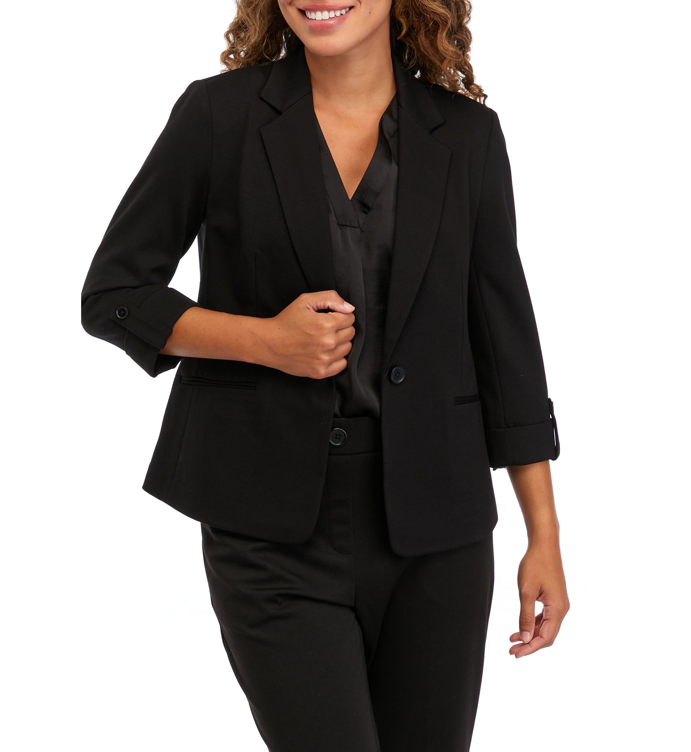 Petite One Button Blazer 