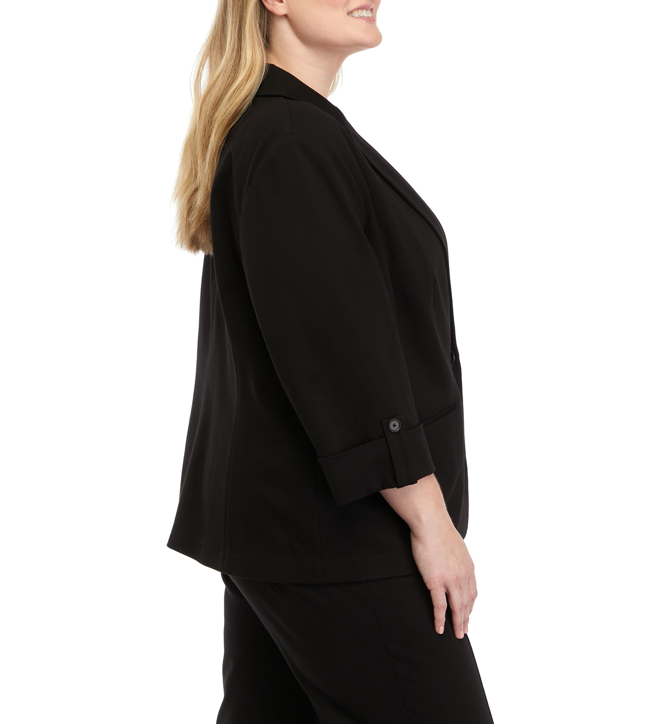 Plus Size One Button Compression Jacket